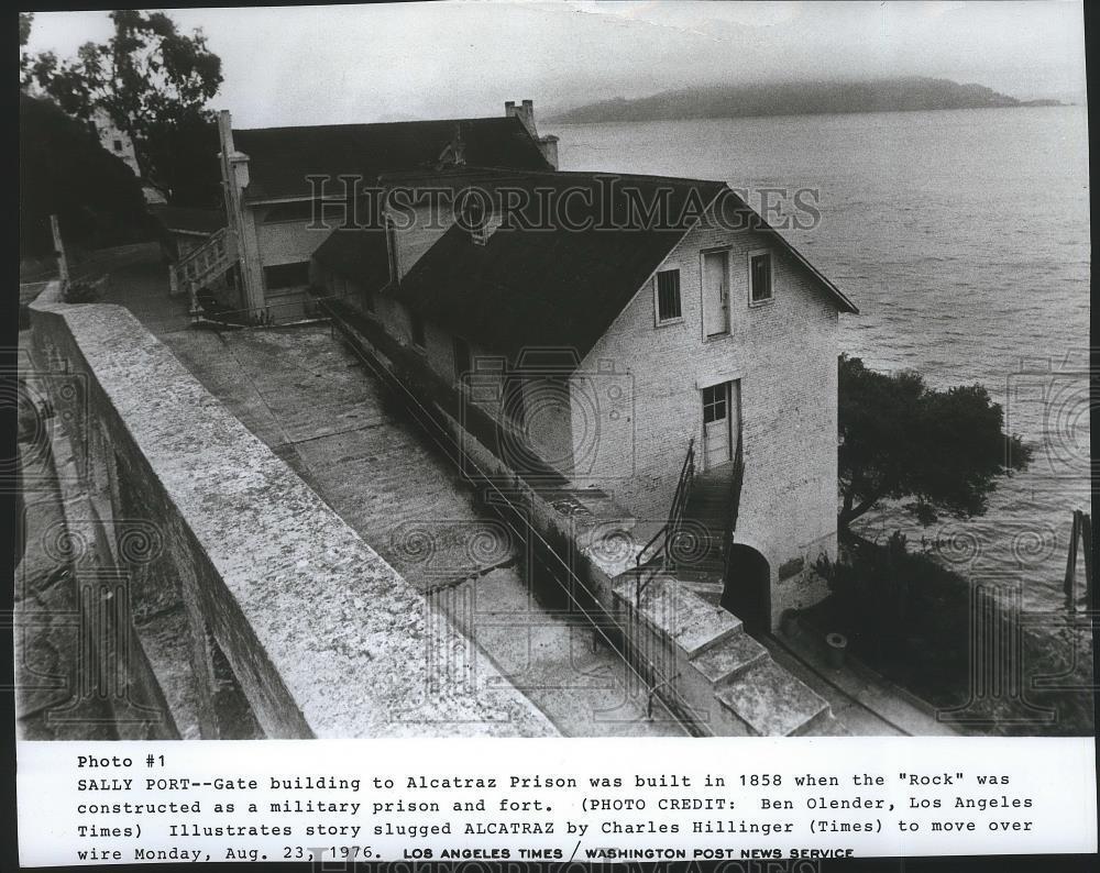 1976 Press Photo Sally Port Gate building to Alcatraz Prison was built in 1858