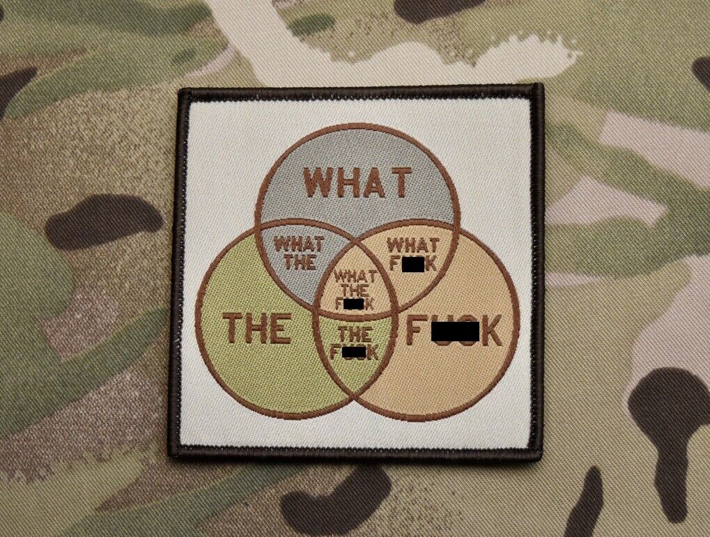 What The F**k Venn Diagram Woven Morale Patch WTF - Hook/Loop - Multicam Version
