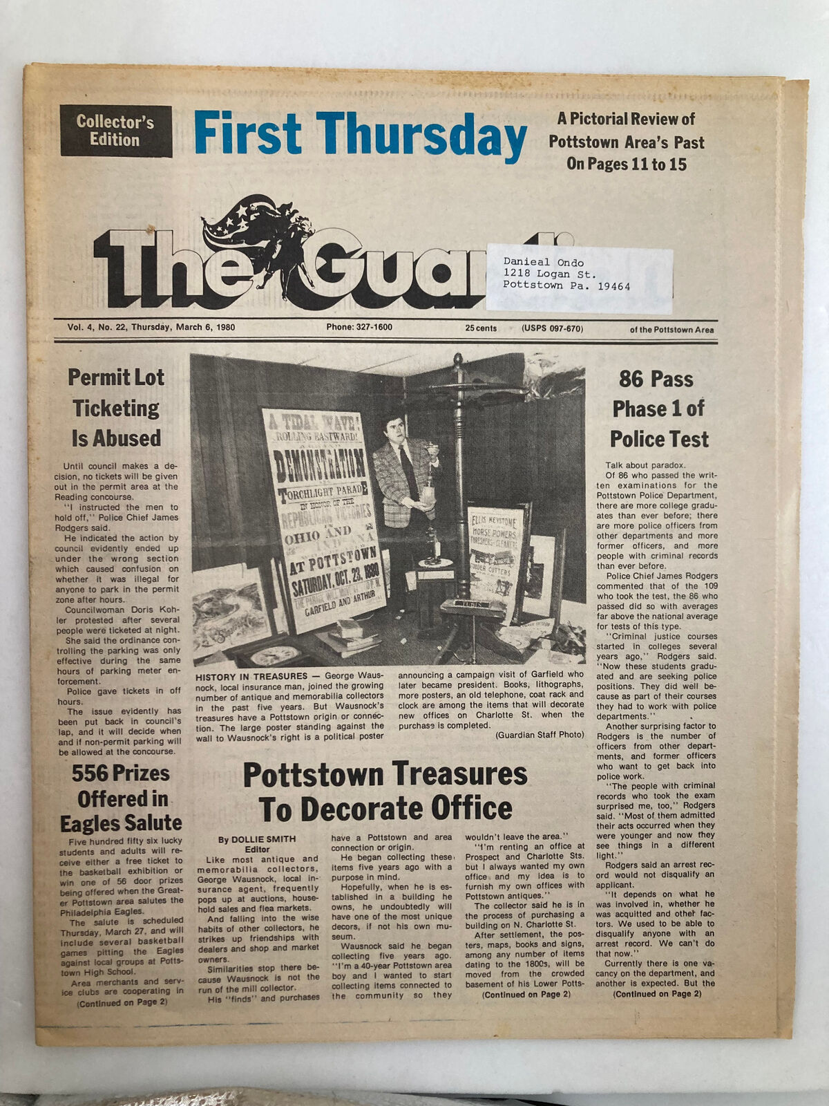 The Guardian Newspaper March 6 1980 Vol 4 #22 Pottstown Treasures Decor Office