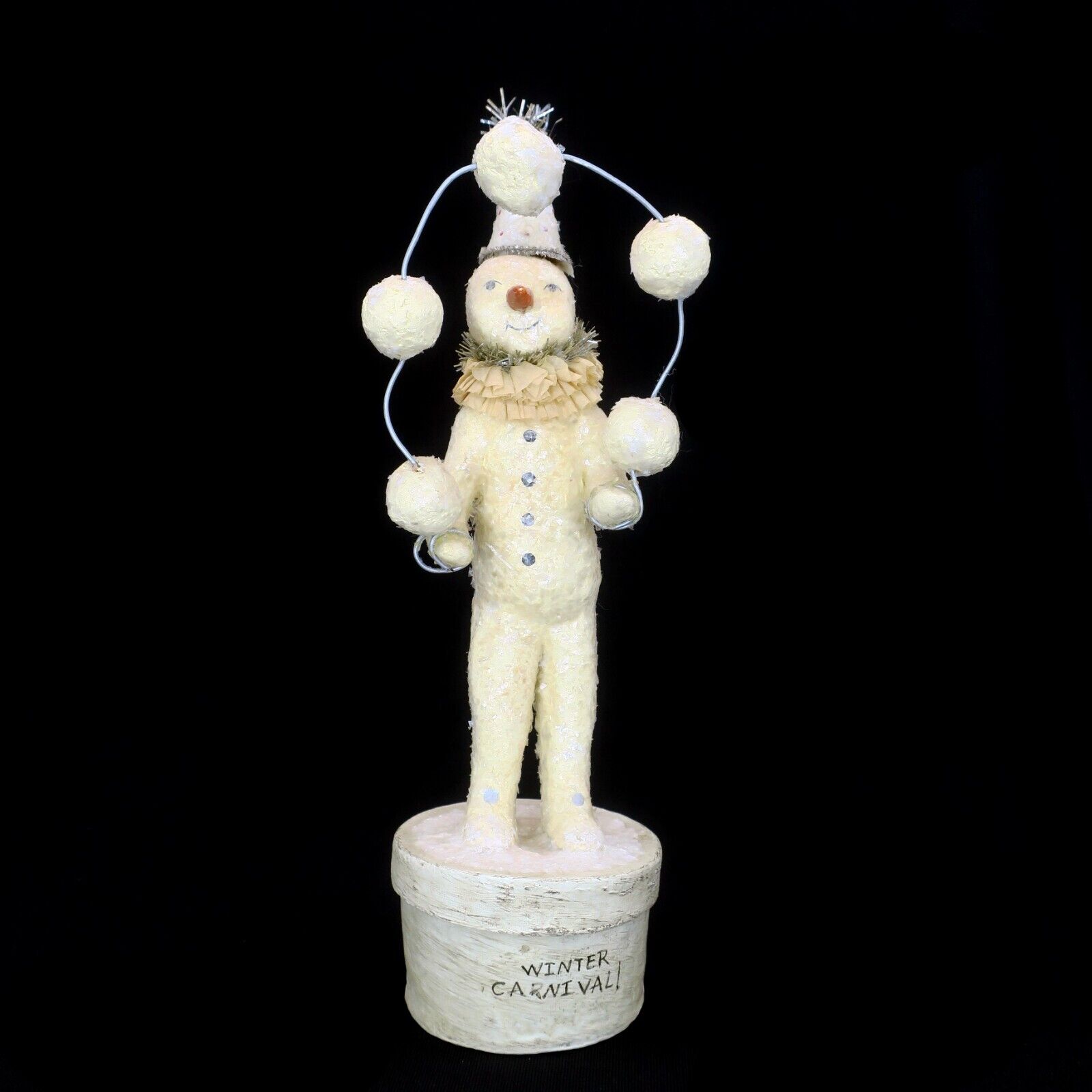 Vickie Smyers Juggling Snowman Winter Carnival Primitive Folk Art Bethany Lowe