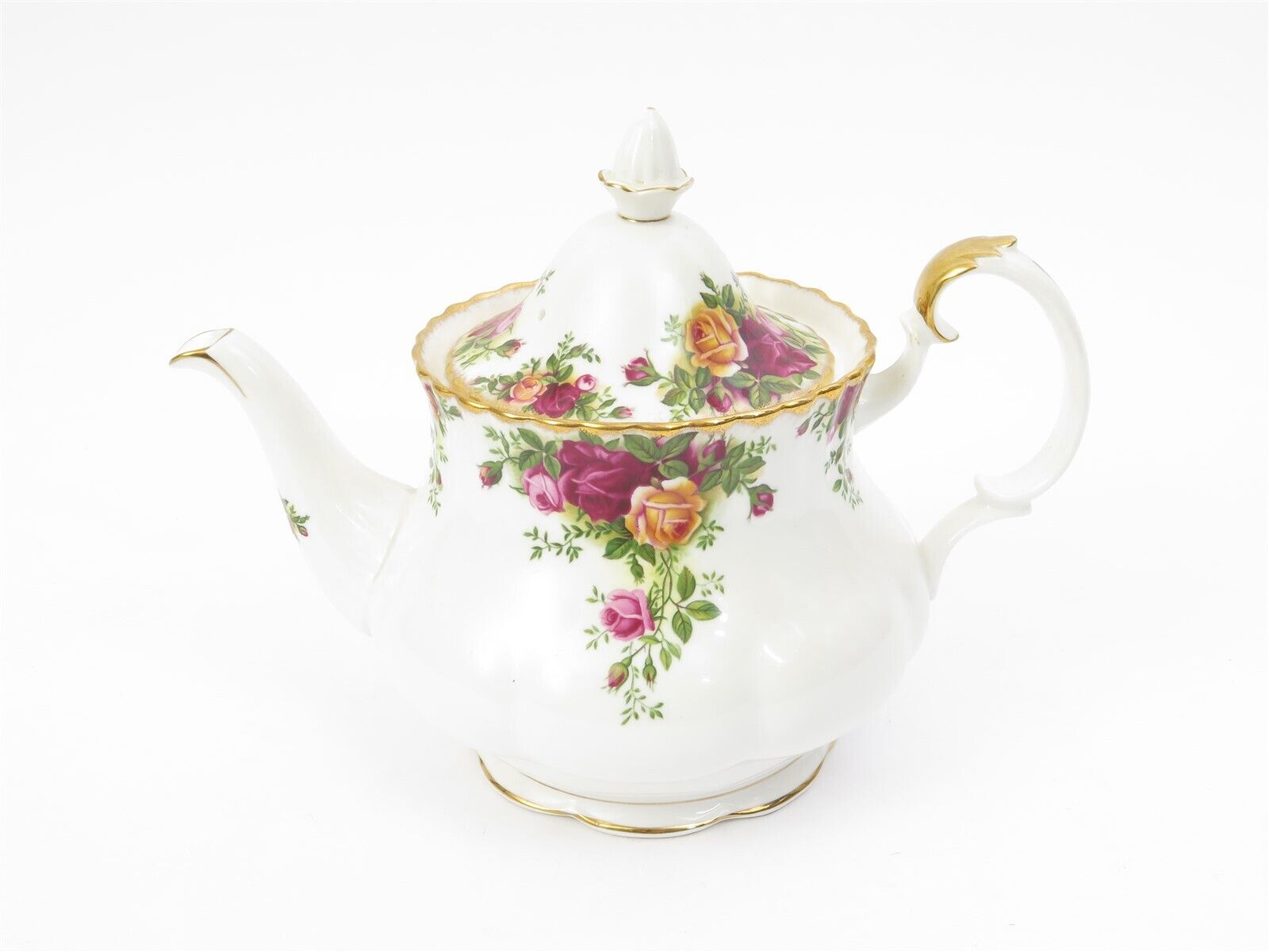 Vintage Royal Albert Old Country Roses Teapot Gold Trim 