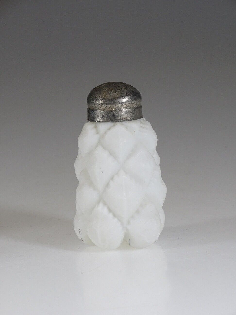 EAPG Consolidated Milk Glass Pineapple Quilted Salt Shaker c.1896