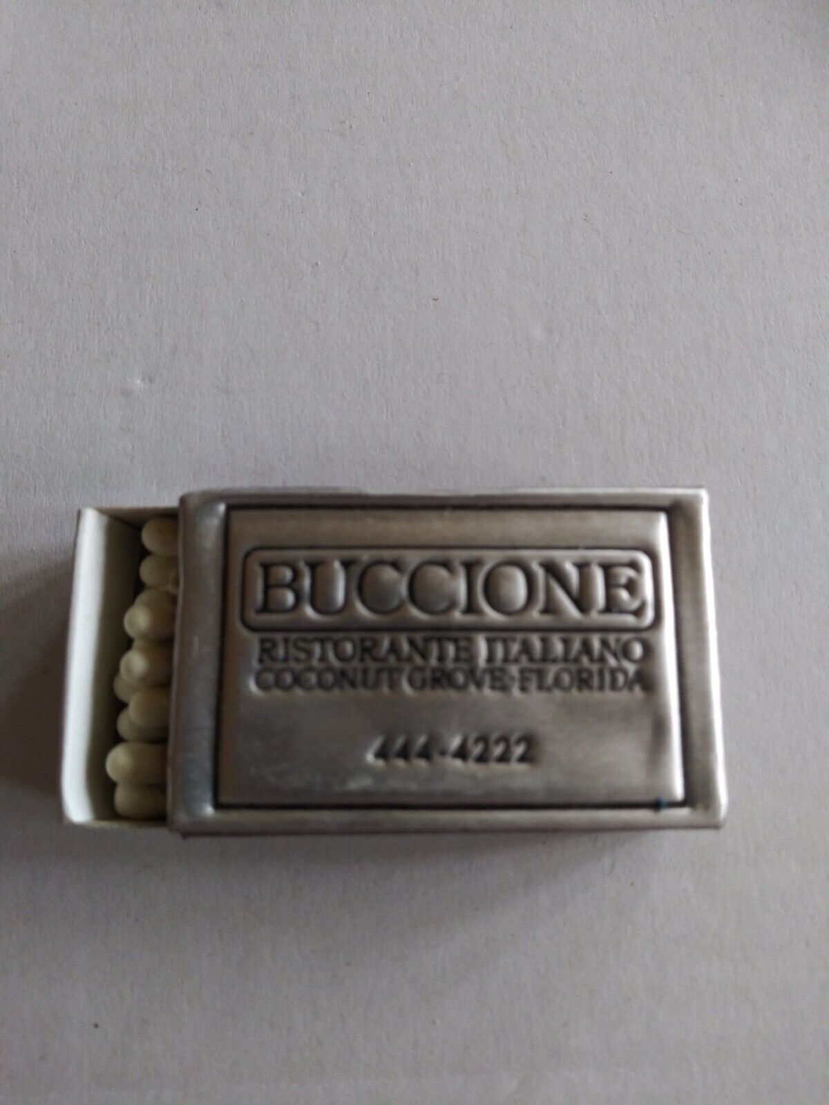 Vintage Wooden Matches From Buccione Italian Restaurant Coconut Grove Florida...
