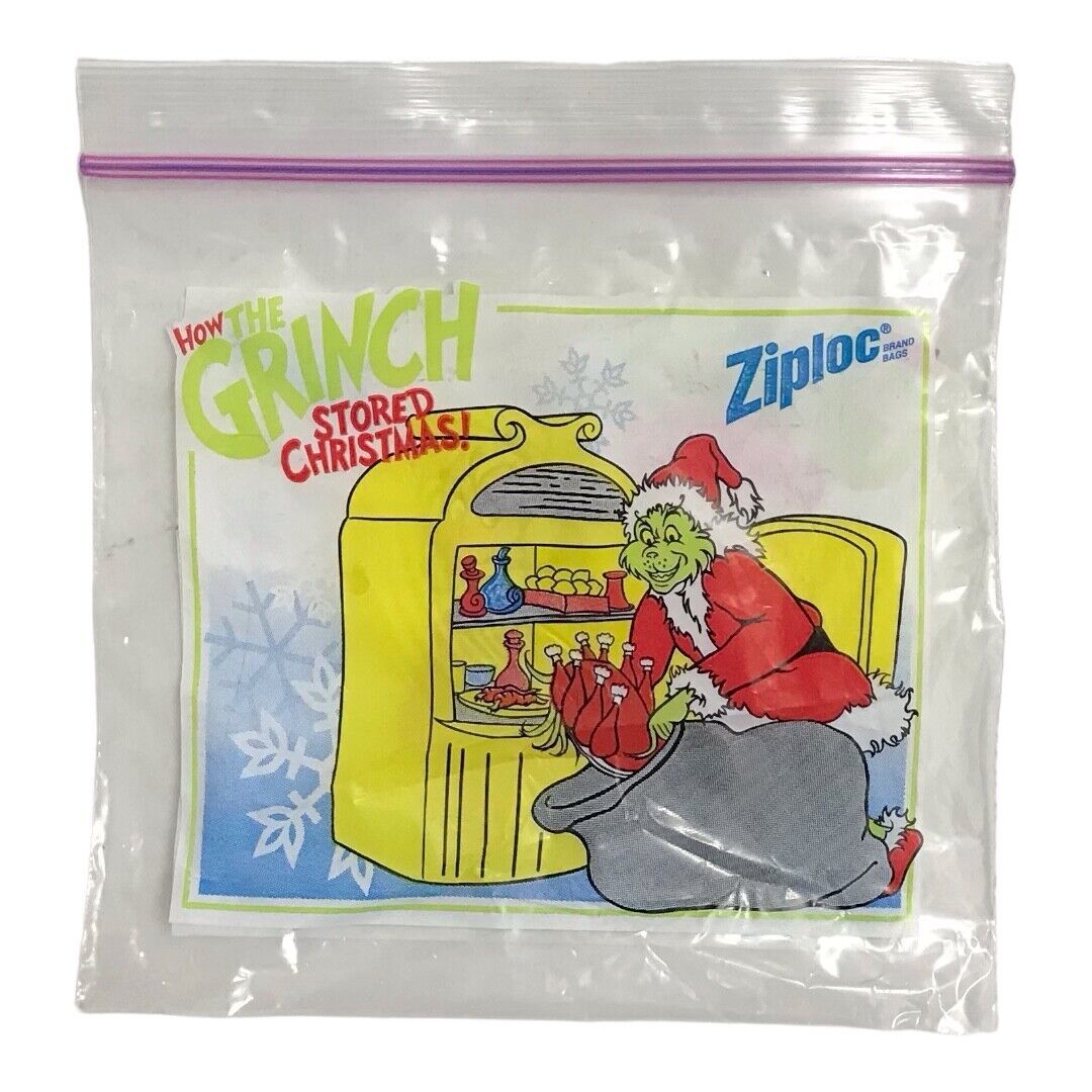 Vintage Grinch Ziploc Bag.