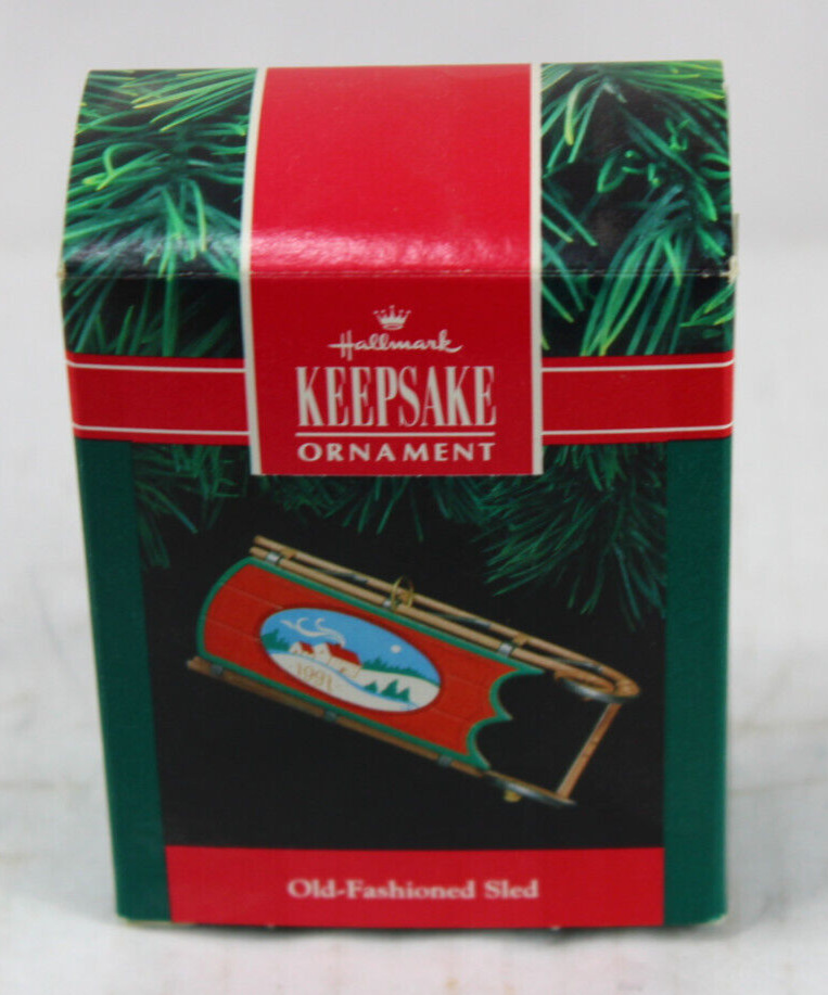 Hallmark Keepsake Ornament Old Fashioned Sled Christmas Tree 1991