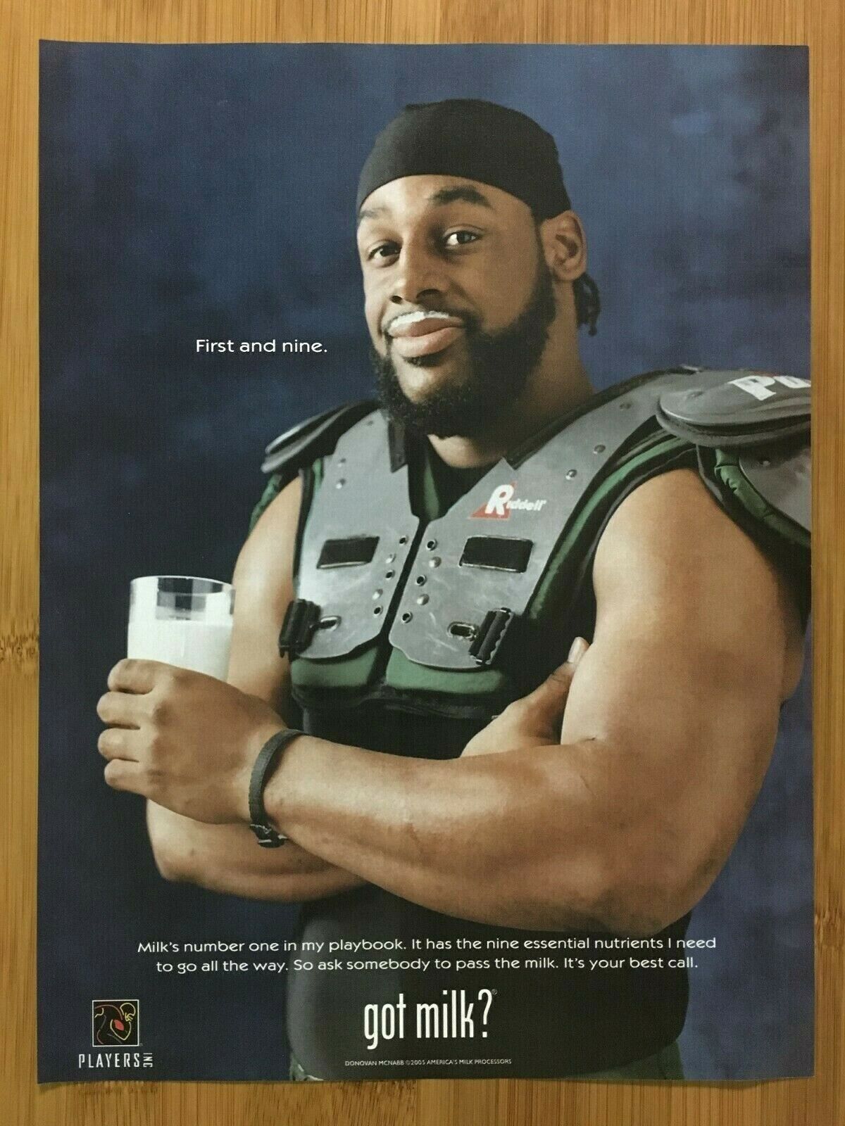 2005 Donovan McNabb GOT MILK? Print Ad/Poster Philadelphia Eagles NFL Football