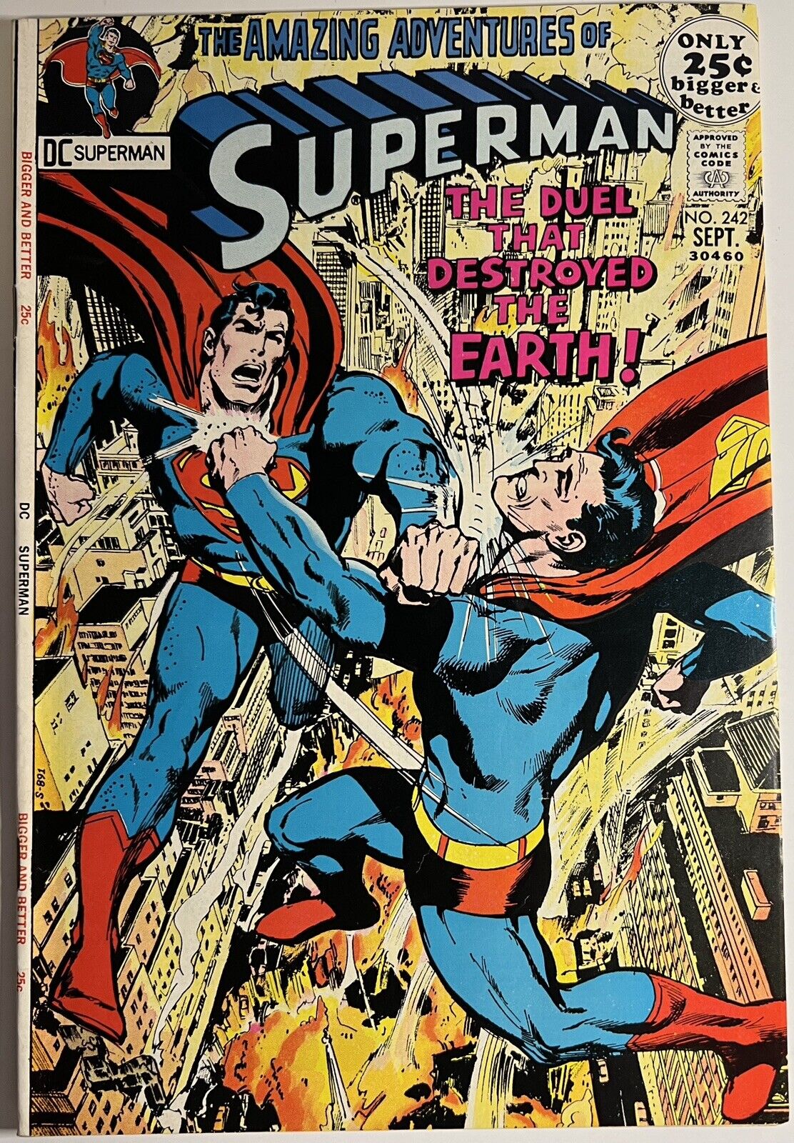 Superman #242 VF+ 1971 Neal Adams Cover DC Comics