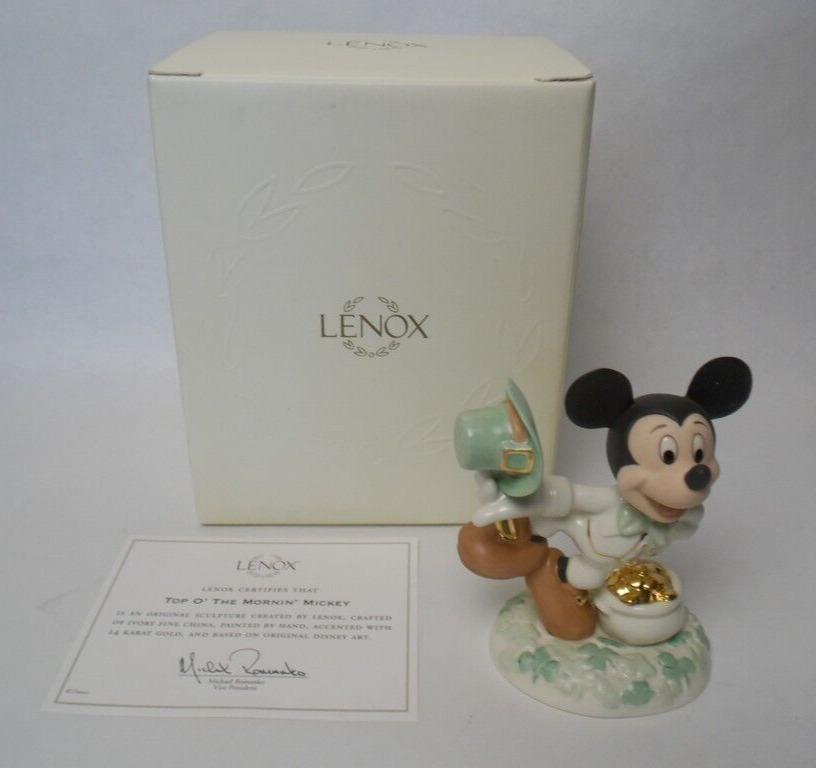 Lenox Walt Disney Showcase Top O\' The Mornin Mickey Mouse Leprechaun Figurine