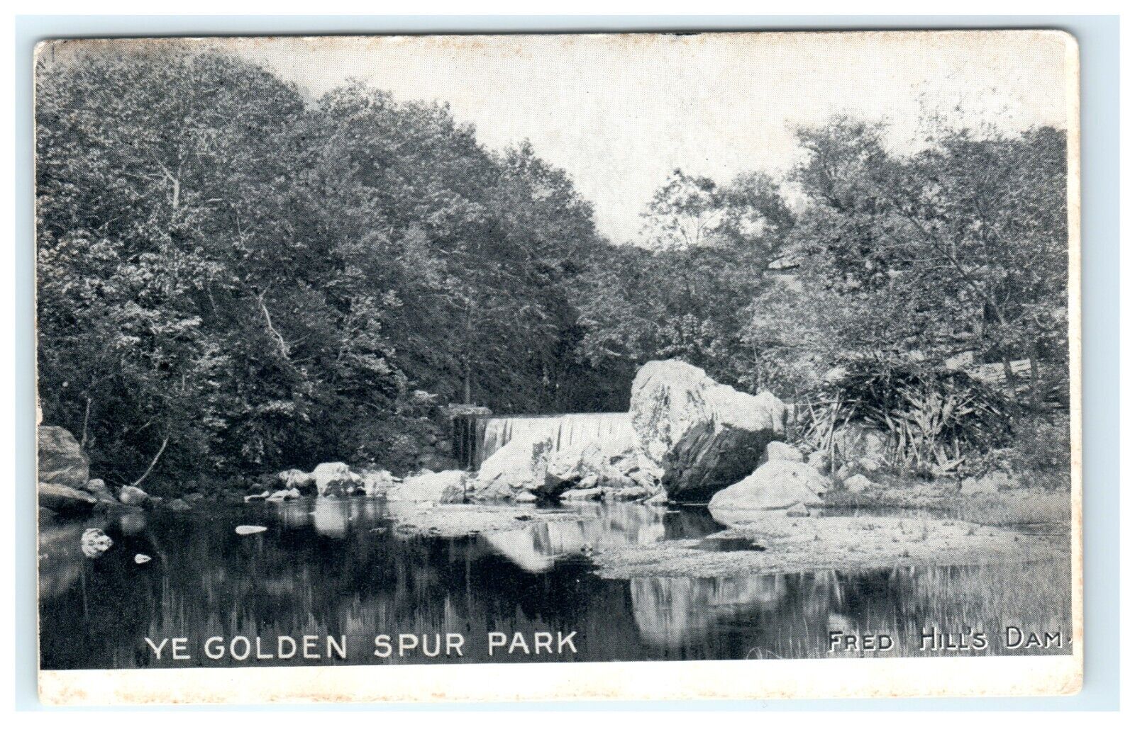 1909 Ye Golden Spur Park Fred Hills Dam New London CT Connecticut