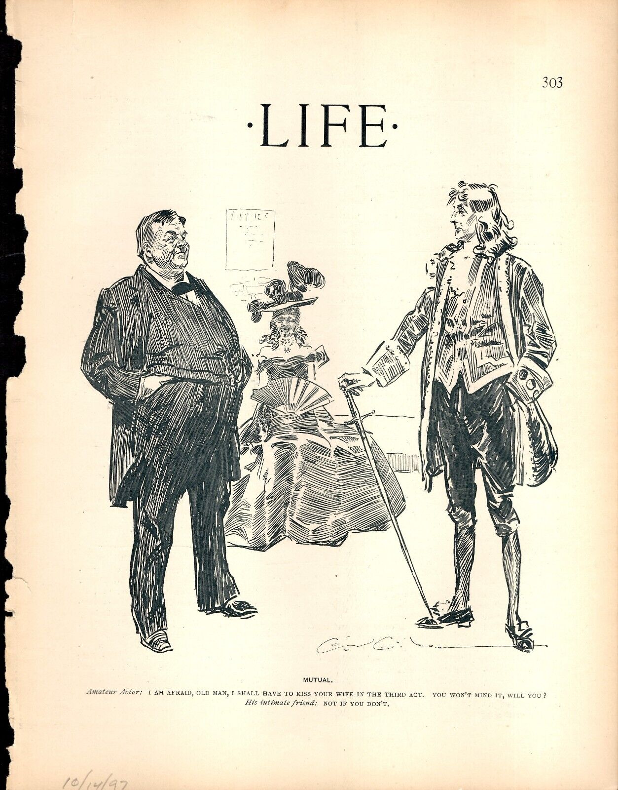 Charles Dana Gibson Illustration  Life Magazine October 14, 1897