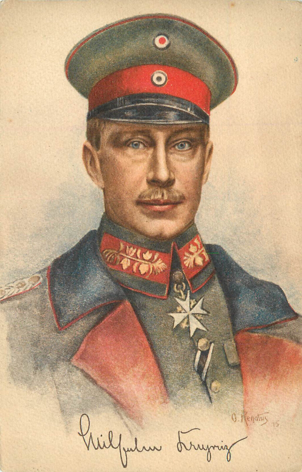 WWI Postcard KronPrinz Wilhelm, German Crown Prince of Prussia 4038/3 O Renatus