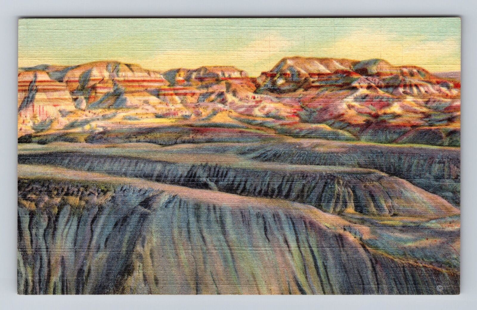 Blue Forest AZ-Arizona, Evening Shadows on Painted Desert, Vintage Postcard