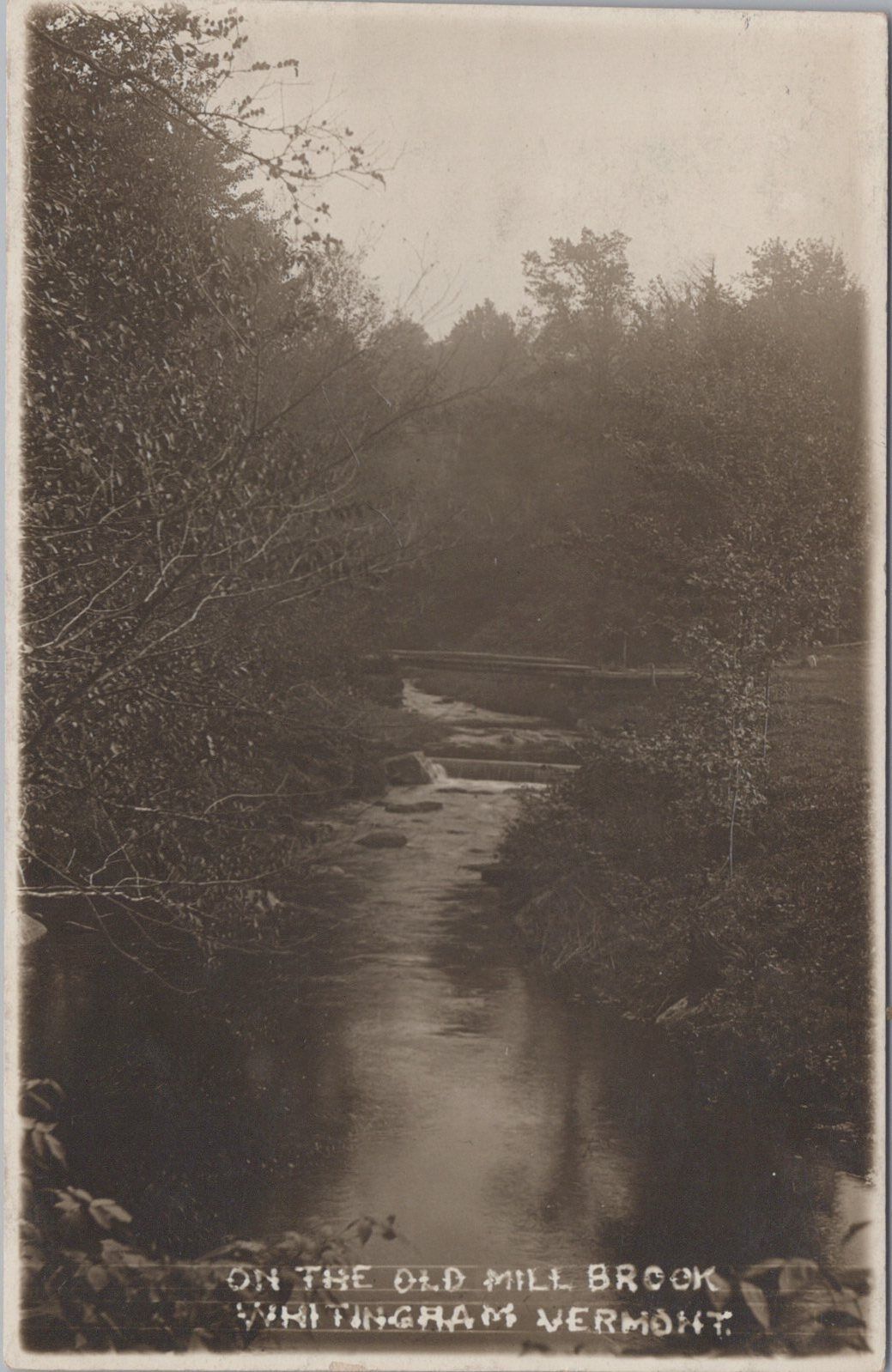 Old Mill Brook Whitingham Vermont 1914 RPPC Photo Postcard
