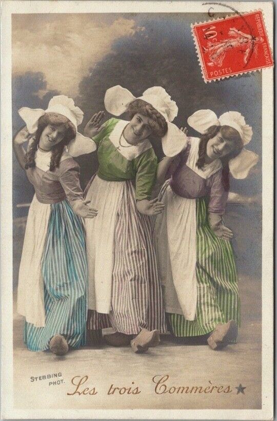 1907 French Greetings RPPC Postcard \