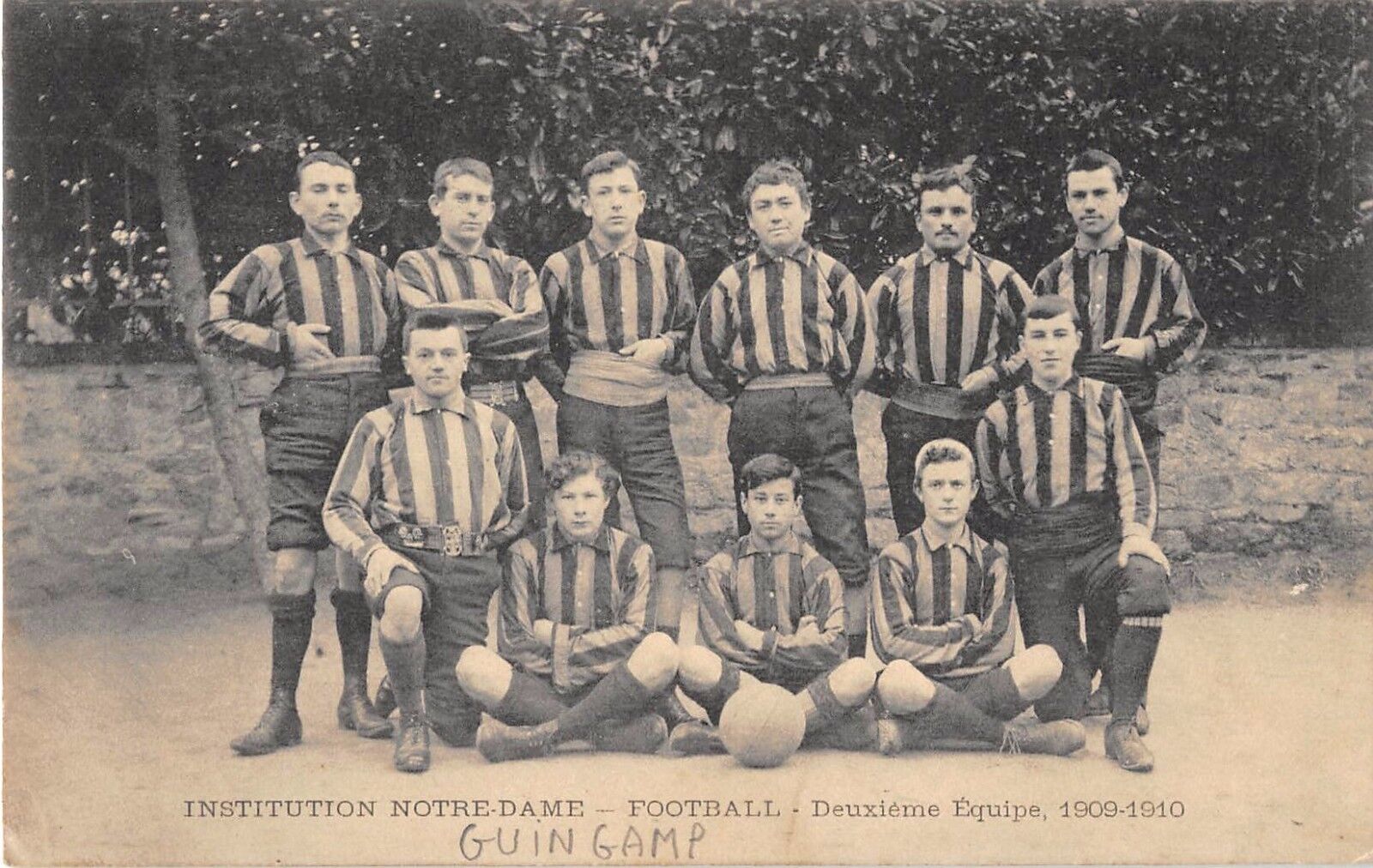 CPA 22 GUINGAMP INSTITUTION NOTRE LADY FOOTBALL SECOND TEAM 1909 1910