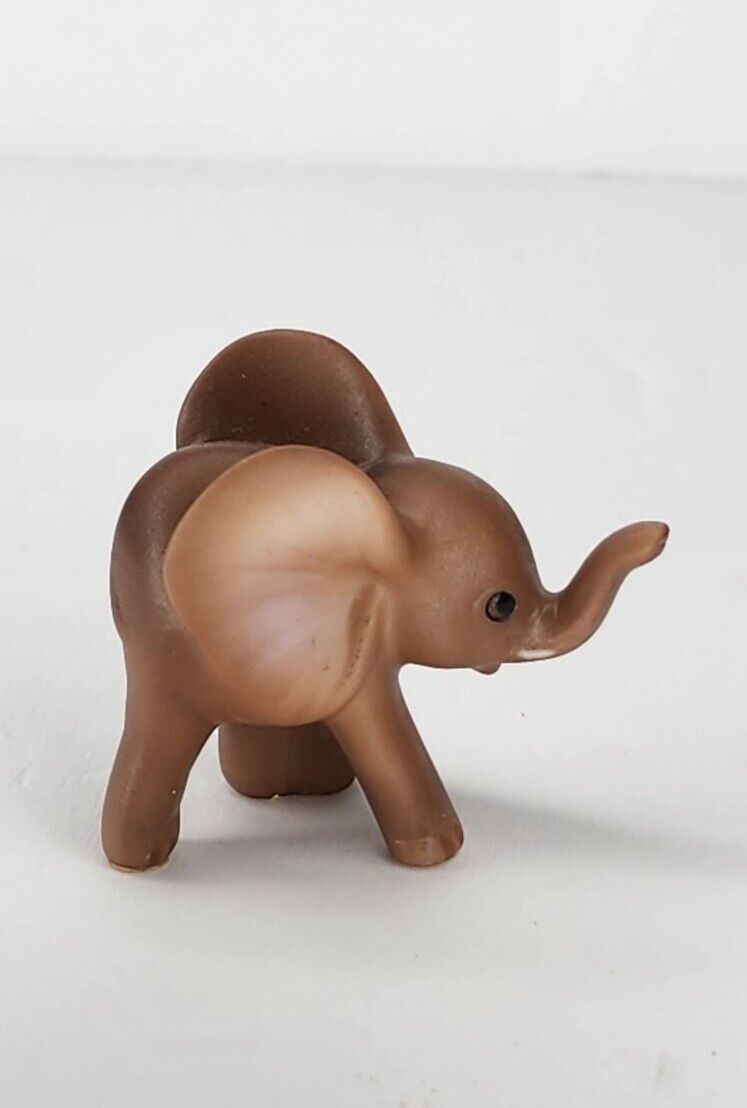 Cute Small Vintage Brown Elephant Figurine Miniature 