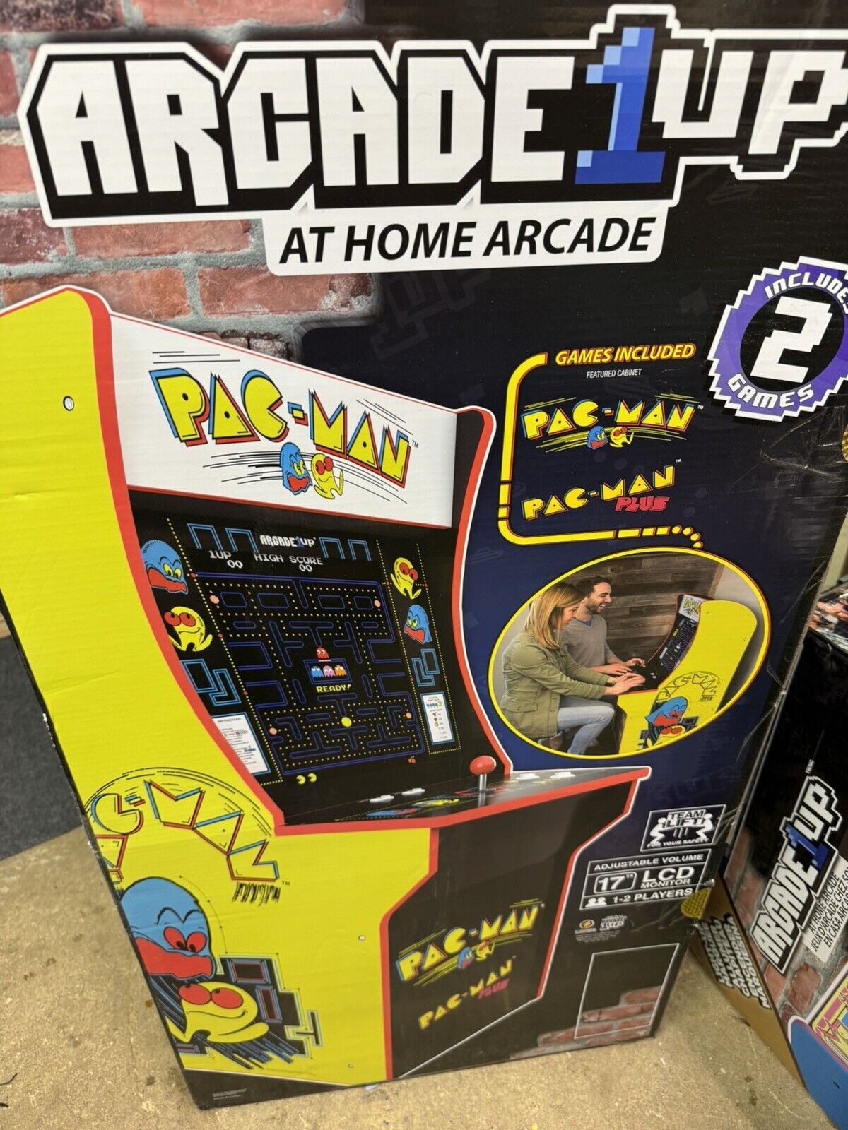 New Unopened Arcade  1up PAC Man And Pac Man Plus At Home Game Cabinet.