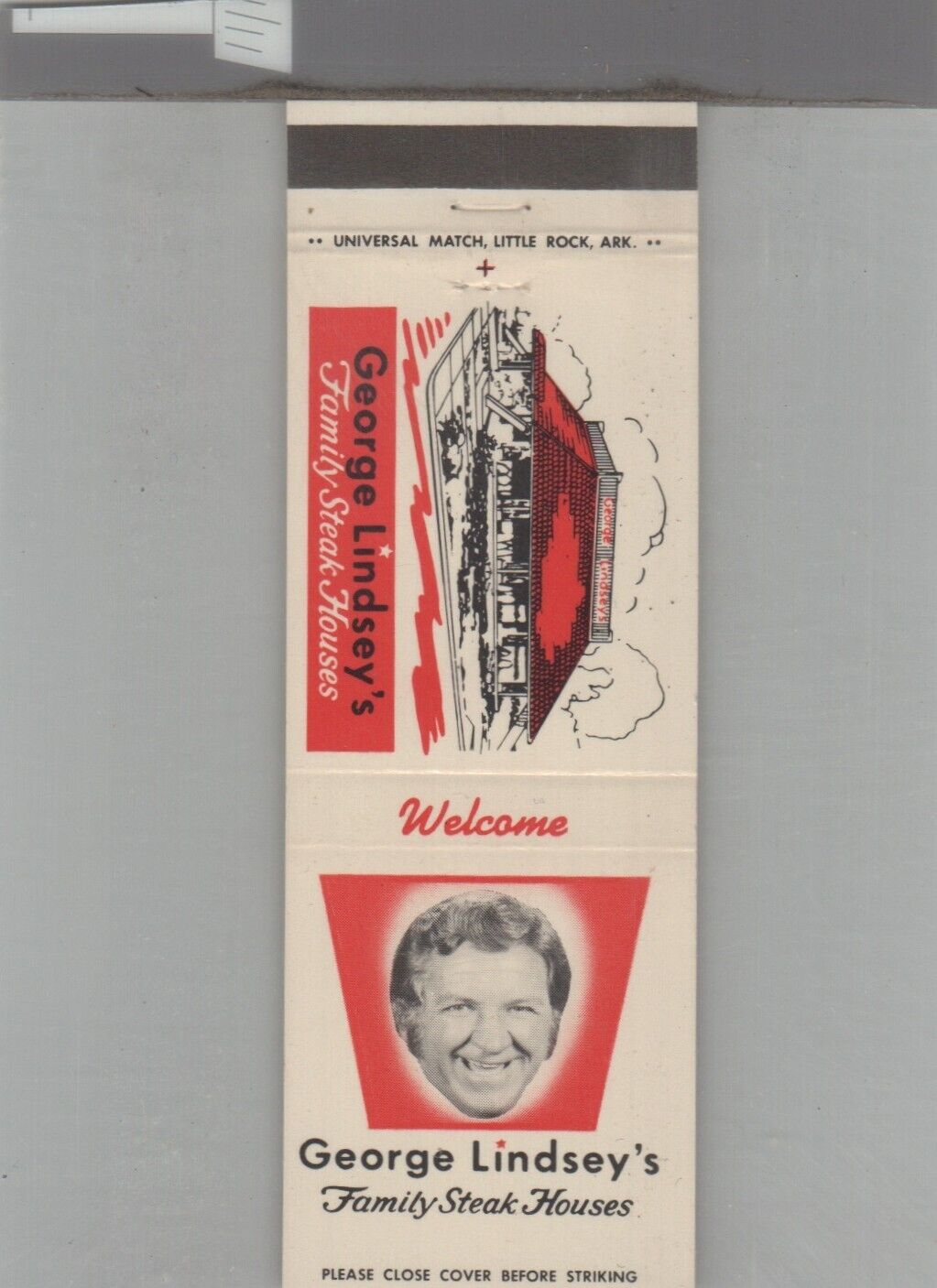 Matchbook Cover George Lindsey\'s Steak House Goober On And Griffith
