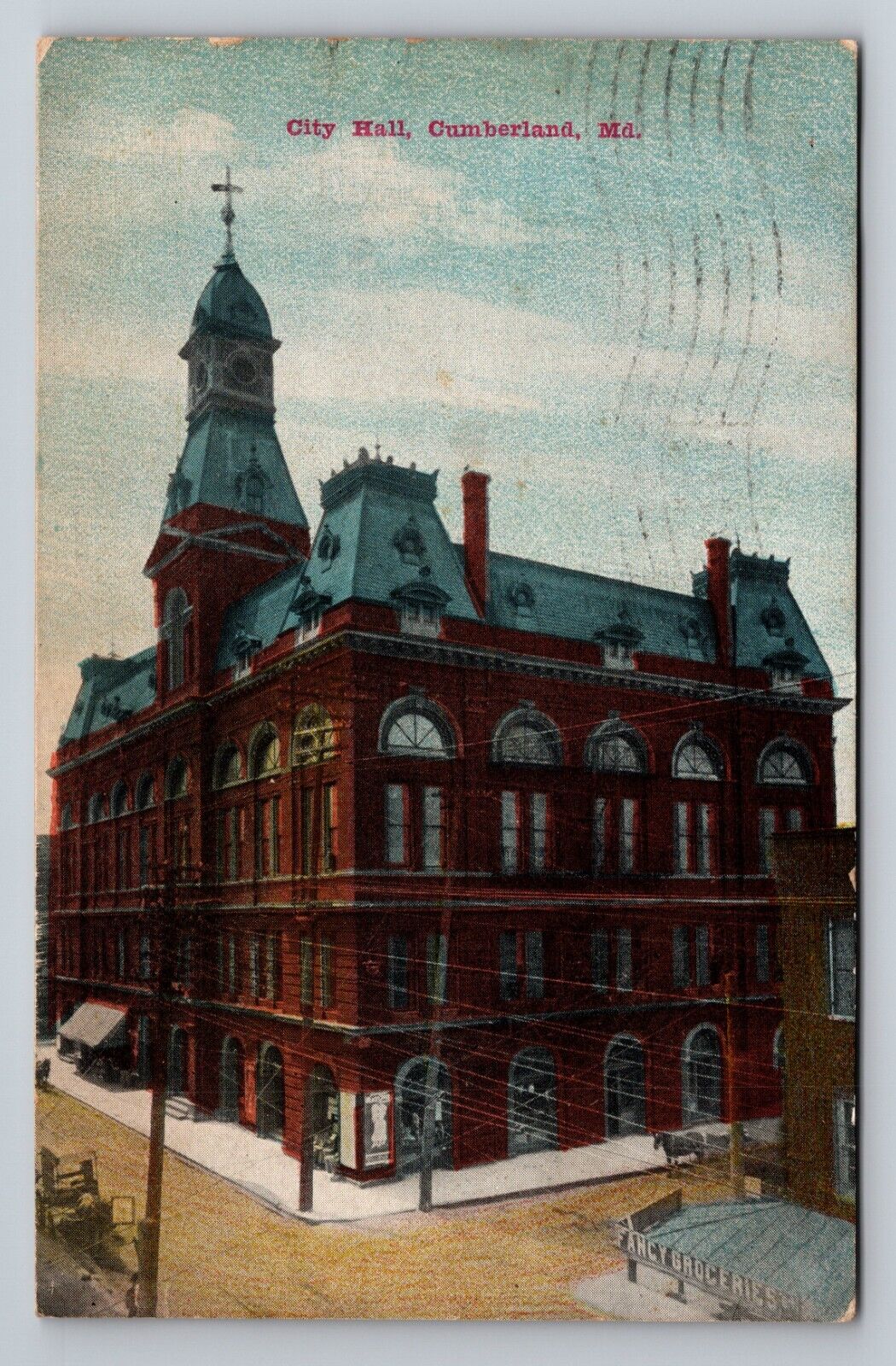 City Hall Cumberland Maryland Antique Posted 1910 Postcard