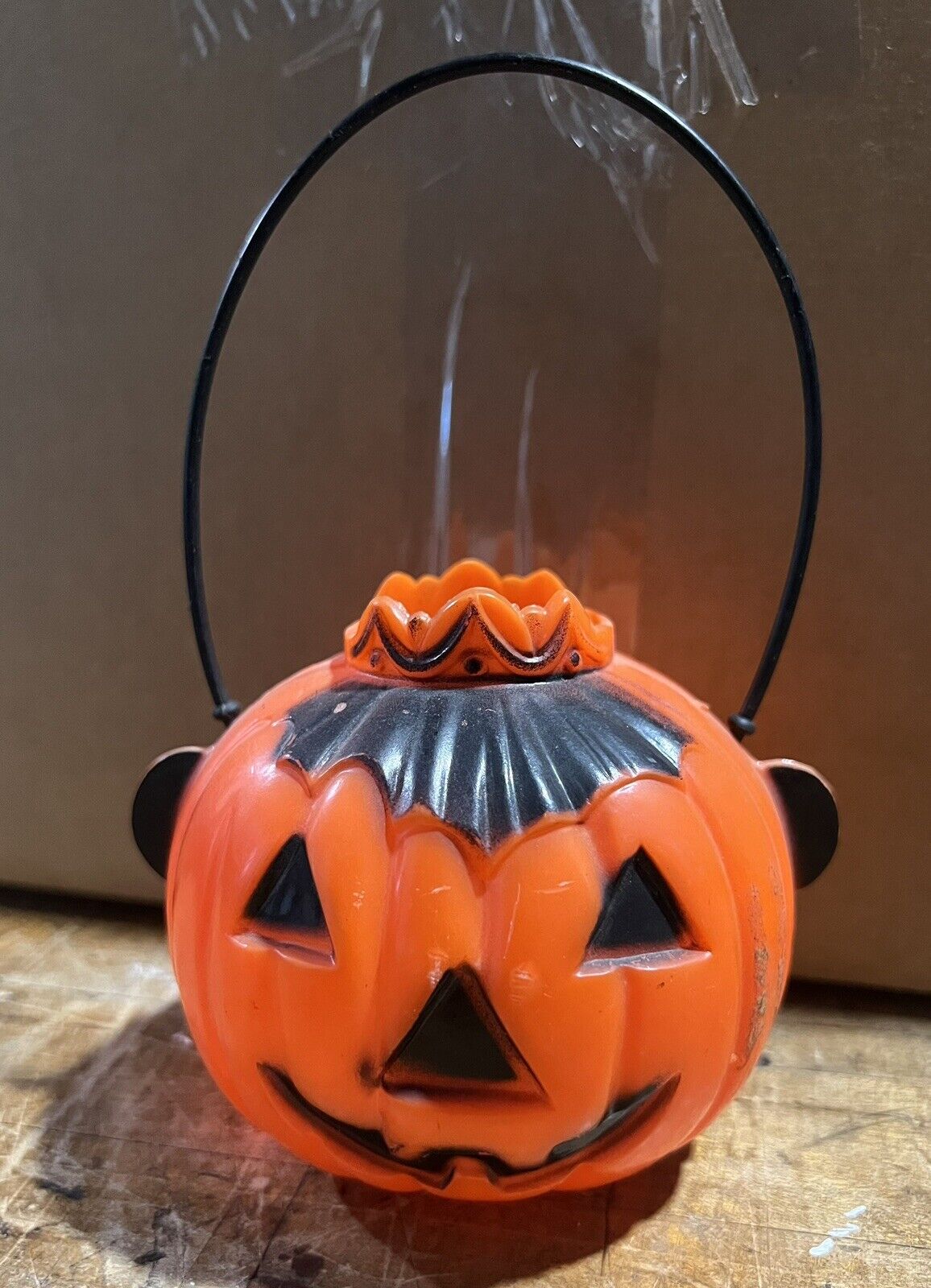 Vintage Halloween Pumpkin Candy Holder by Rosbro Plastics Prov. R.I.