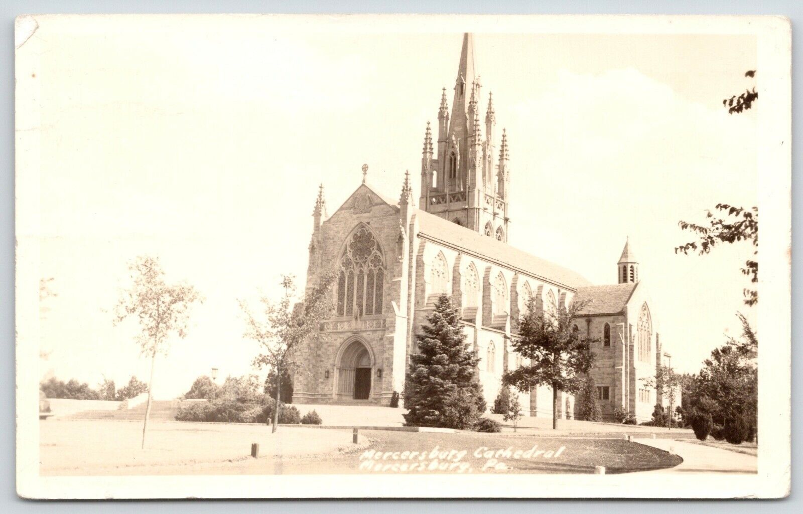 Mercersburg PA~Mercersburg Academy Cathedral~Wm Mann Irvine Chapel~c1926 RPPC