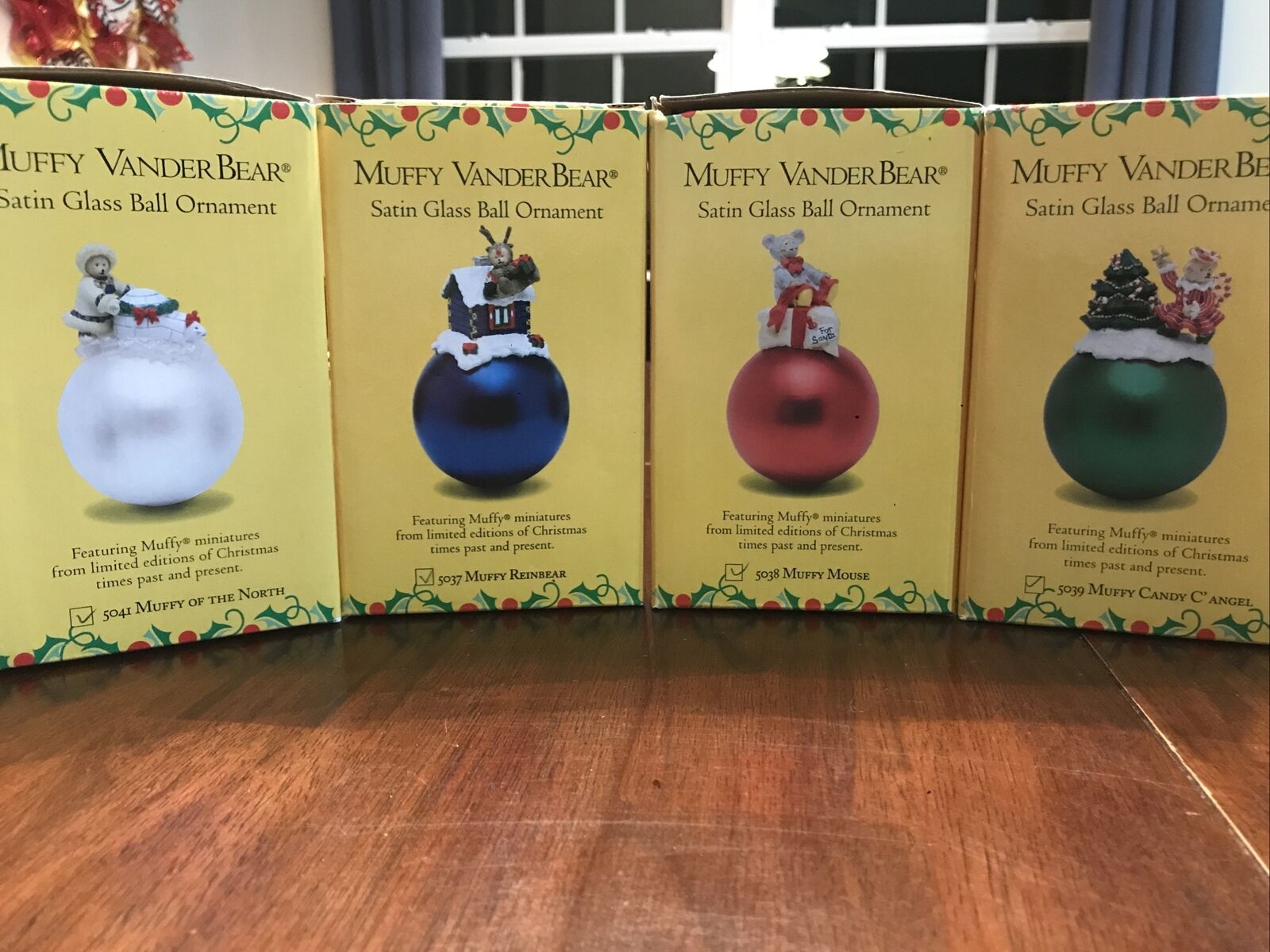 MUFFY VANDERBEAR Christmas Ornaments-set Of 4 w/ Original Box