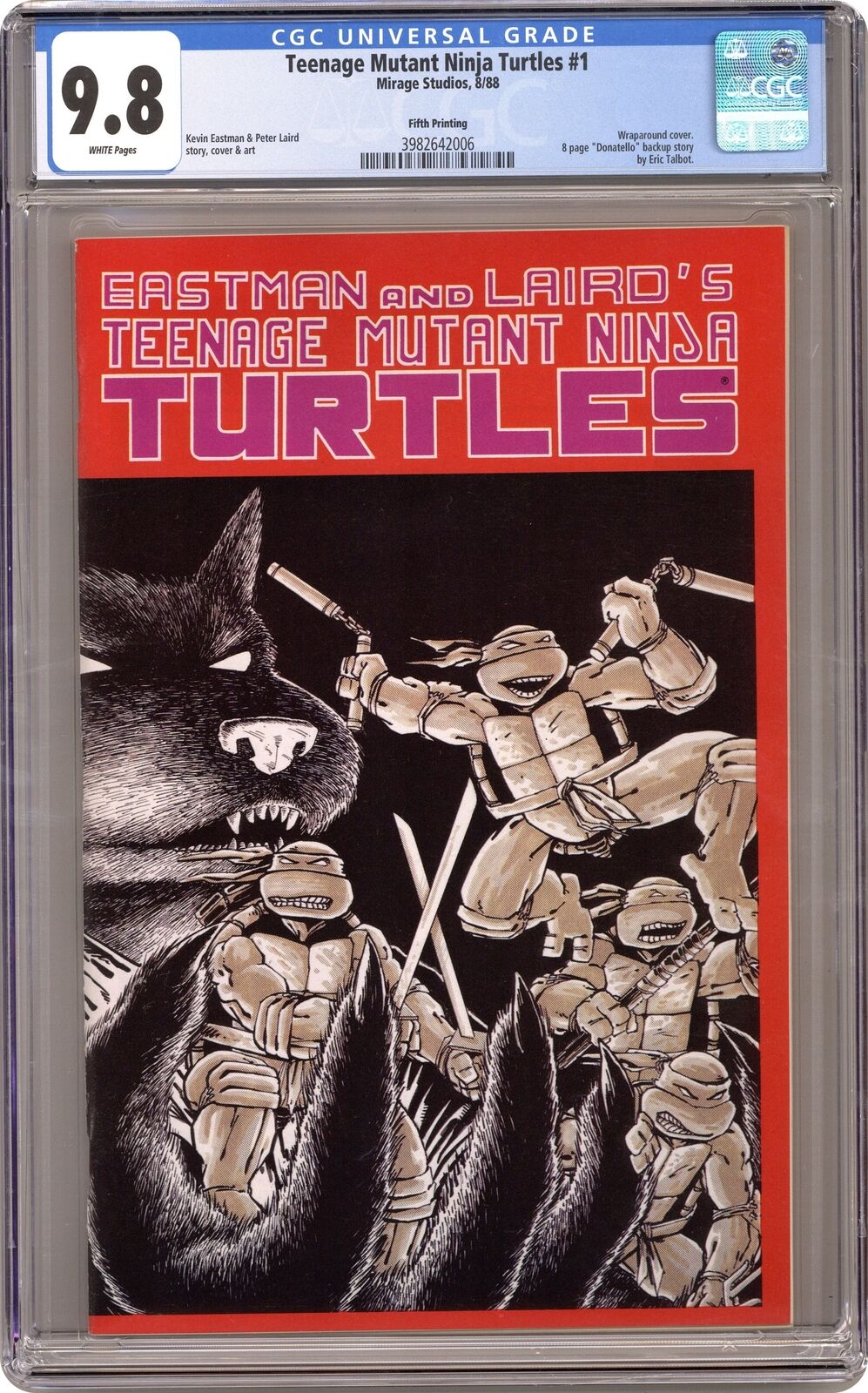 Teenage Mutant Ninja Turtles #1 5th Printing CGC 9.8 1988 3982642006