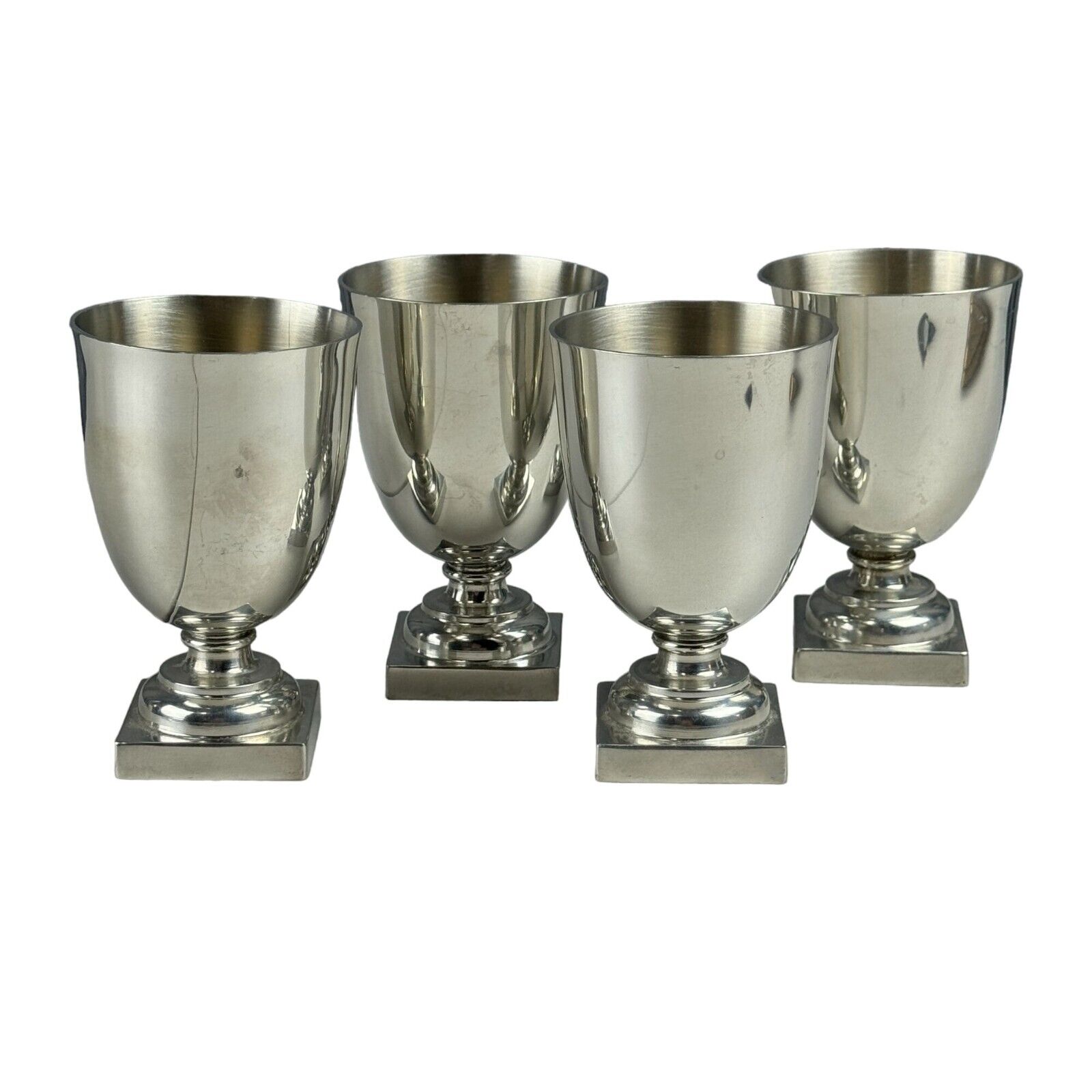 Stieff Pewter P65 Jefferson Cup Goblets Set Of 4 Monticello