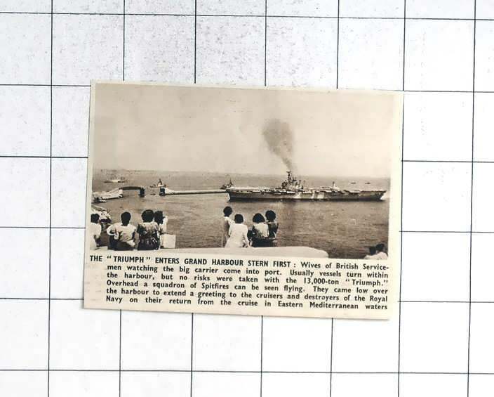 1948 Malta Wives Greet Return Of Aircraft Carrier \