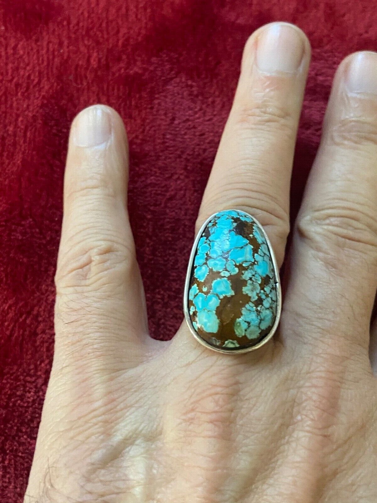 Navajo High grade #8 natural turquoise ring 11 3/4