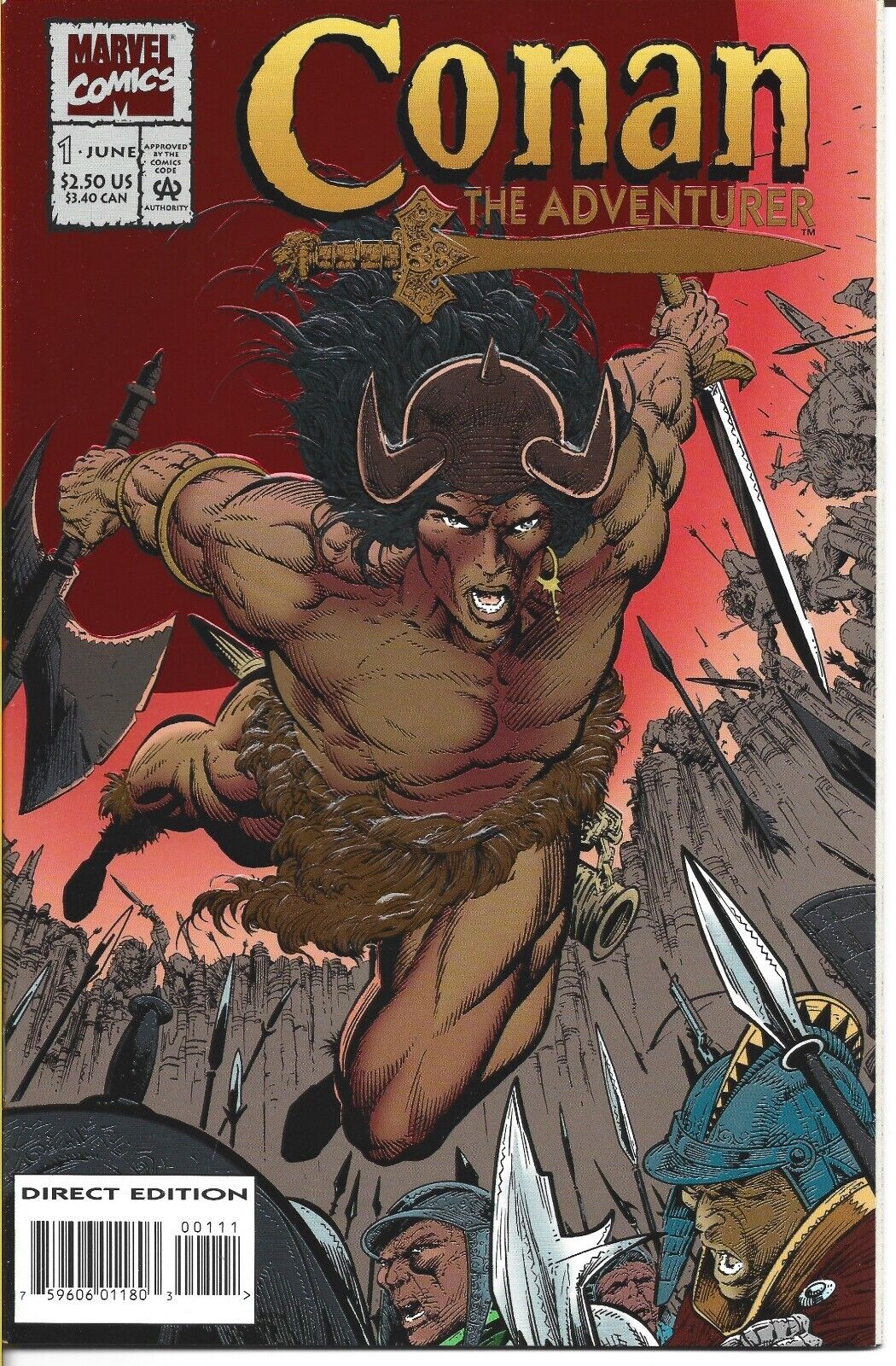 CONAN THE ADVENTURER #1 MARVEL COMICS 1994 BAGGED AND BOARDED