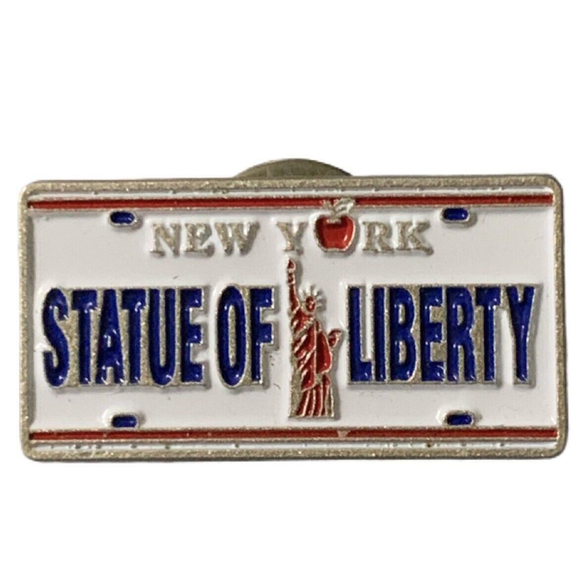 Vintage New York Statue of Liberty License Plate Travel Souvenir Pin