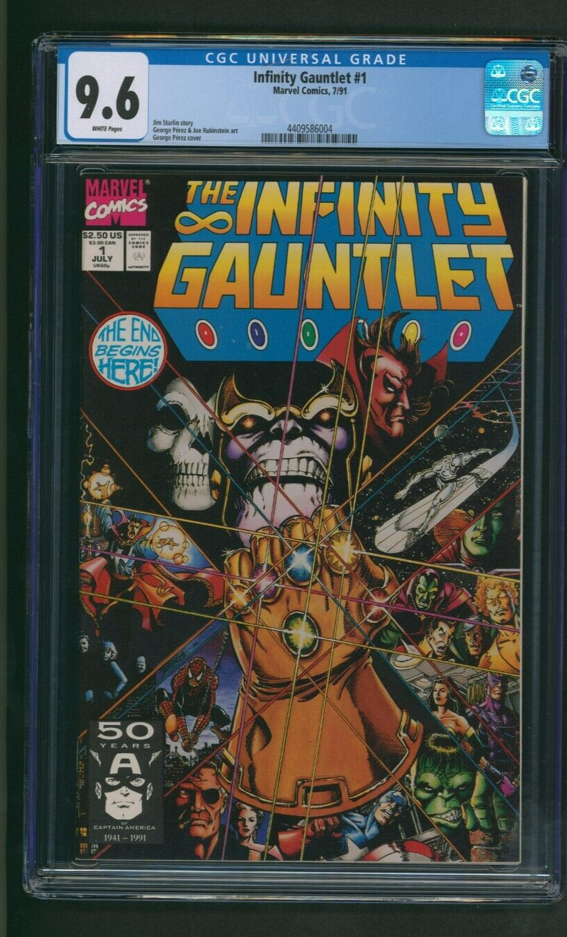 Infinity Gauntlet #1 CGC 9.6 White Pages Marvel Comics 1991 Thanos