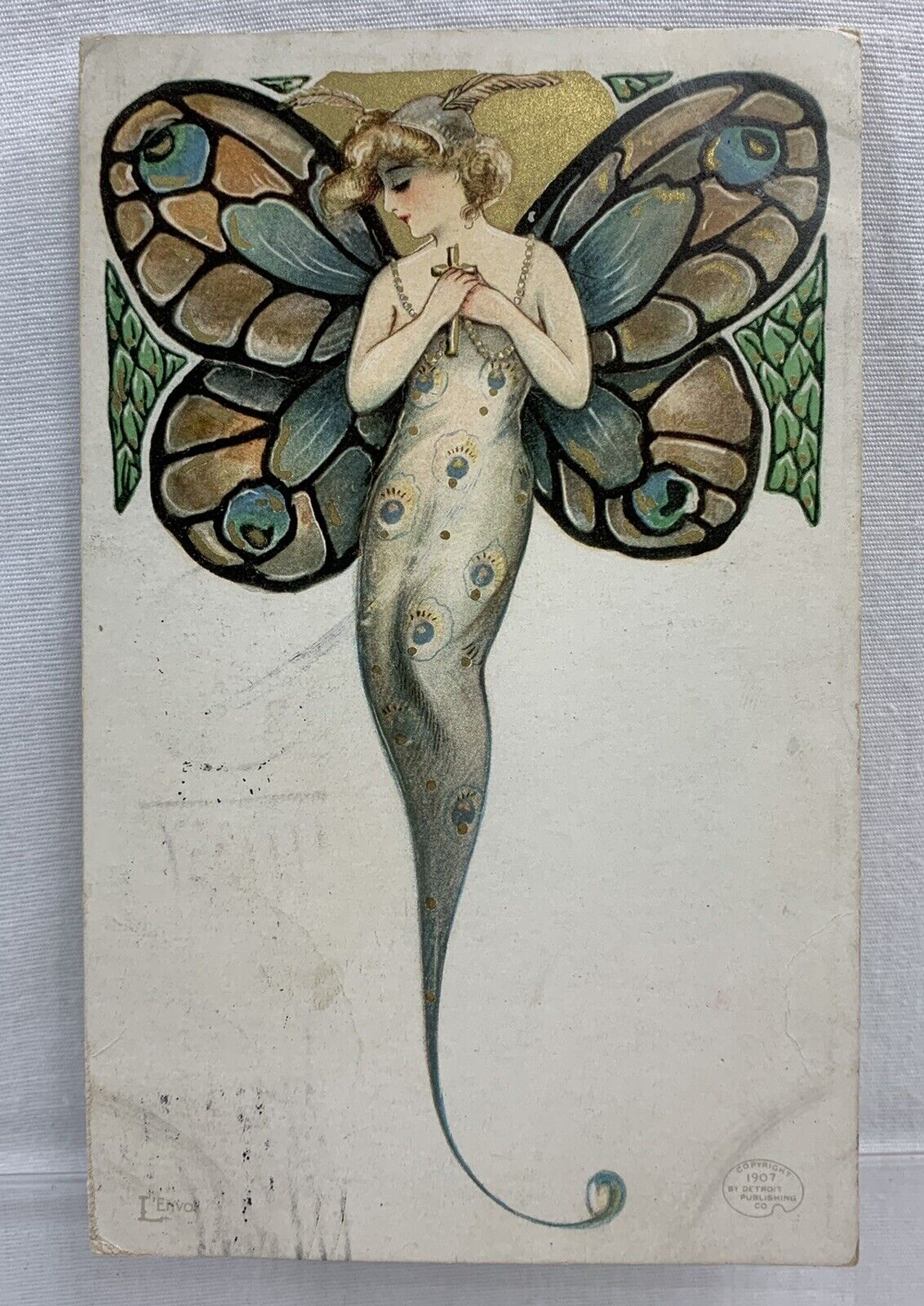 Schmucker Nouveau Beautiful Butterfly Girls Series L\'Envoi Detroit Pub. Co 1907