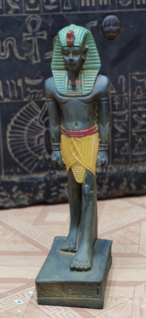 Egyptian Antique King Tut Tutankhamun Multi color Pharaoh