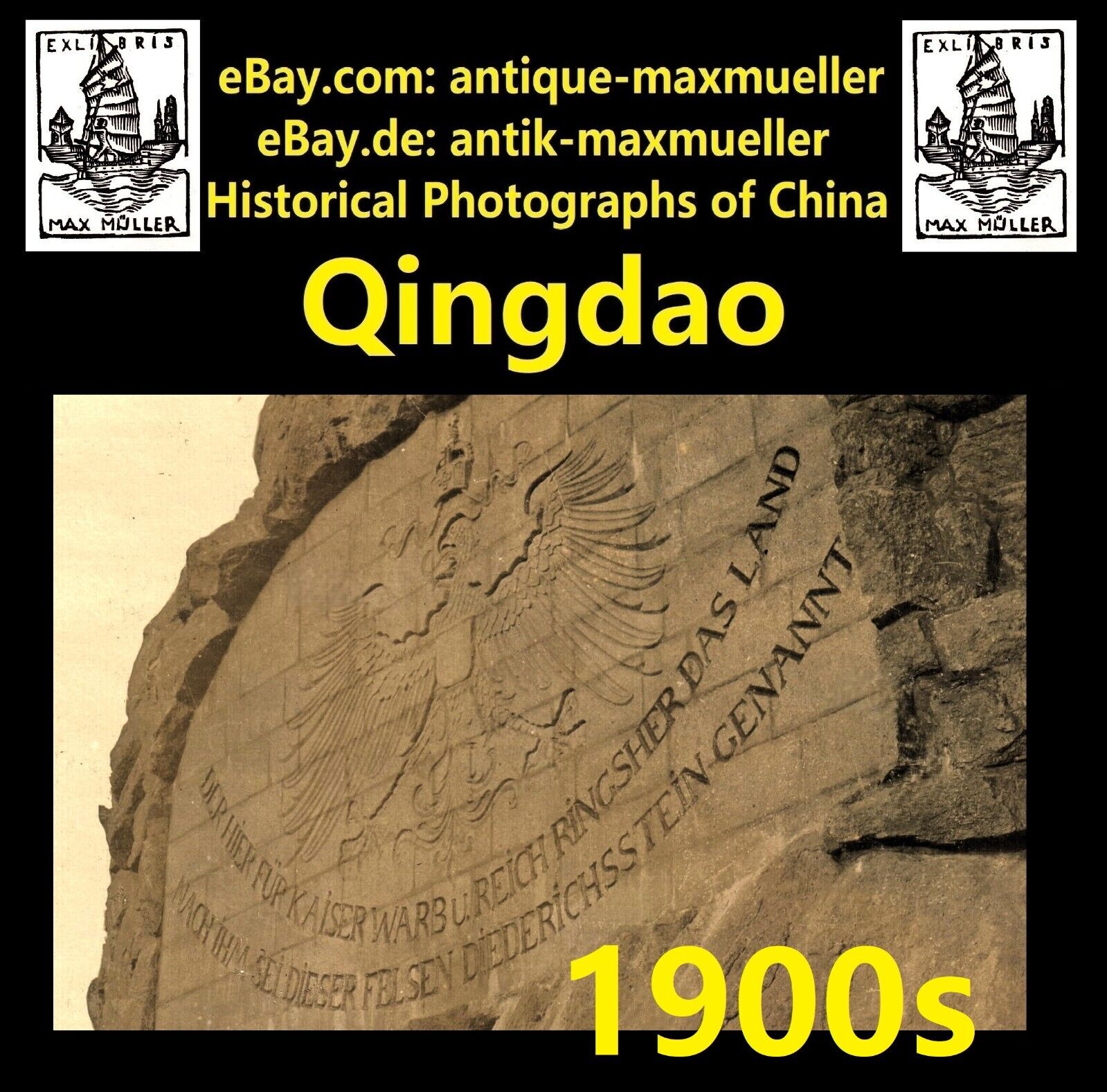 China Tsingtau Old Qingdao Monument Diederichsstein orig photo 1900s good size