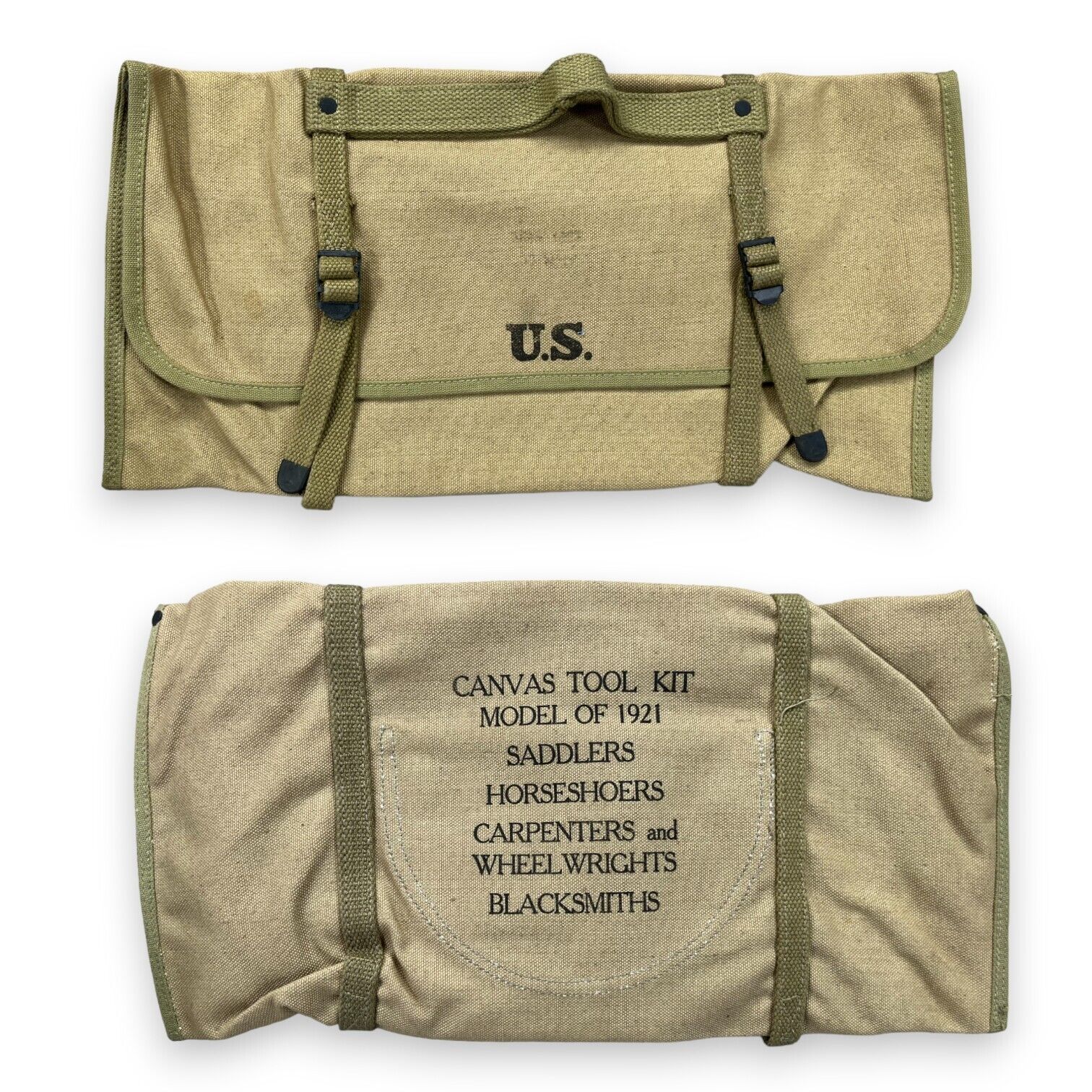 WW2 Canvas Tool Kit M-1921 Unissued Saddlers Blacksmiths Carpenters Tool Bag