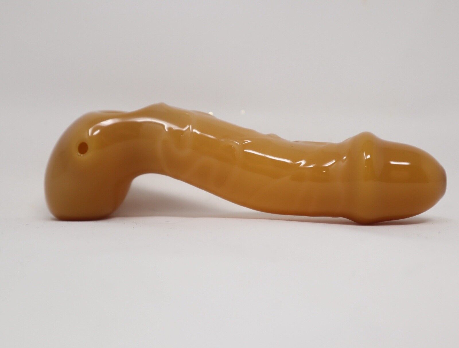 5.5” Tan Colored Penis Glass Dick Dry Pipe
