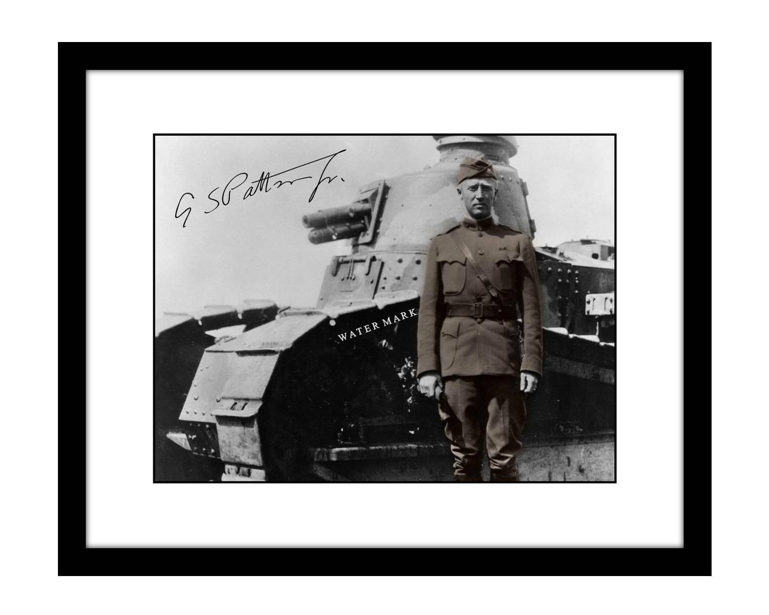 George S Patton 8x10 Signed photo print 1918 WW2 tank autographed Army WWII 