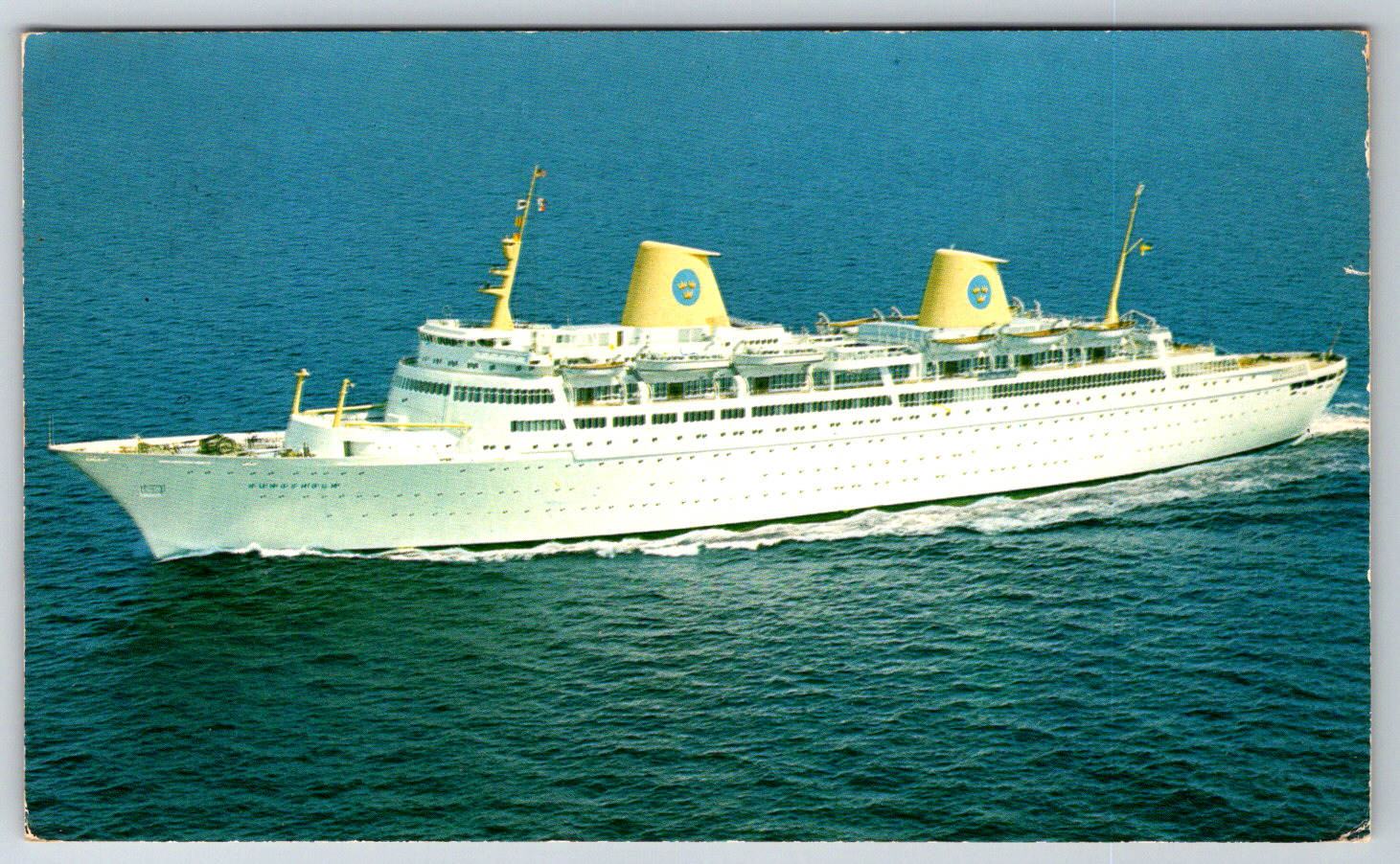 c1960s Swedish American Line Boat Ship Vintage Postcard