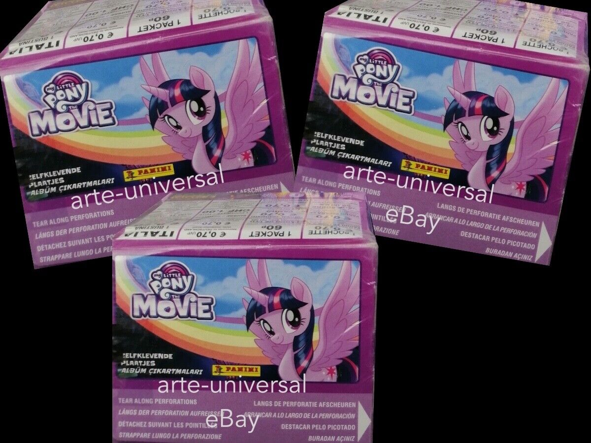 3 SEALED BOXES (with 150 packs = 750 stickers) My Little Pony The Movie Panini