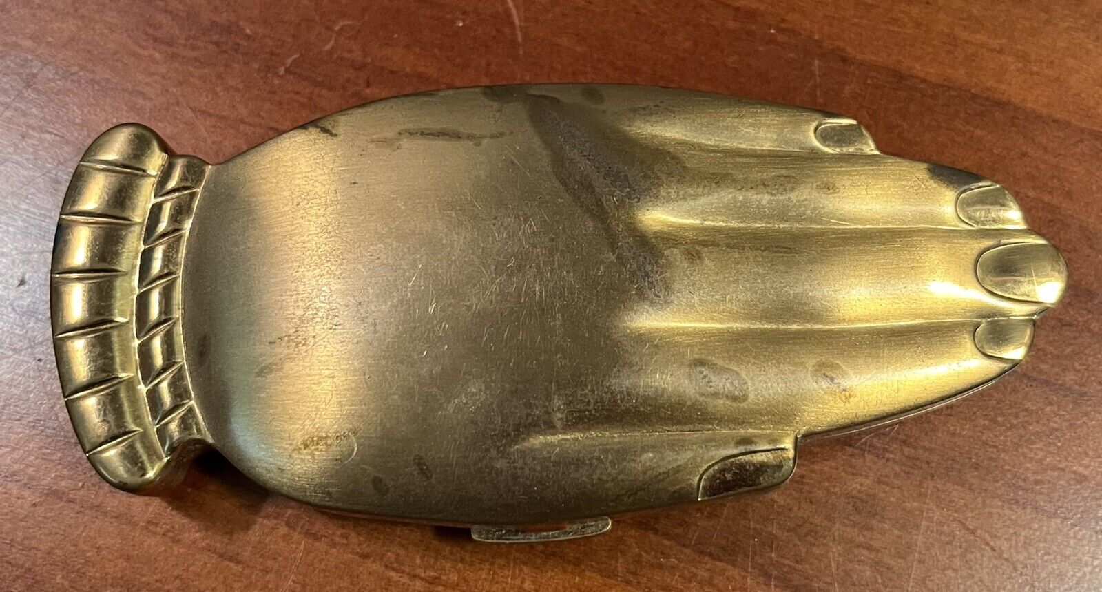 Vintage 1940's Volupte USA Hand Compact Gold Tone Brass with Puff & Some Powder
