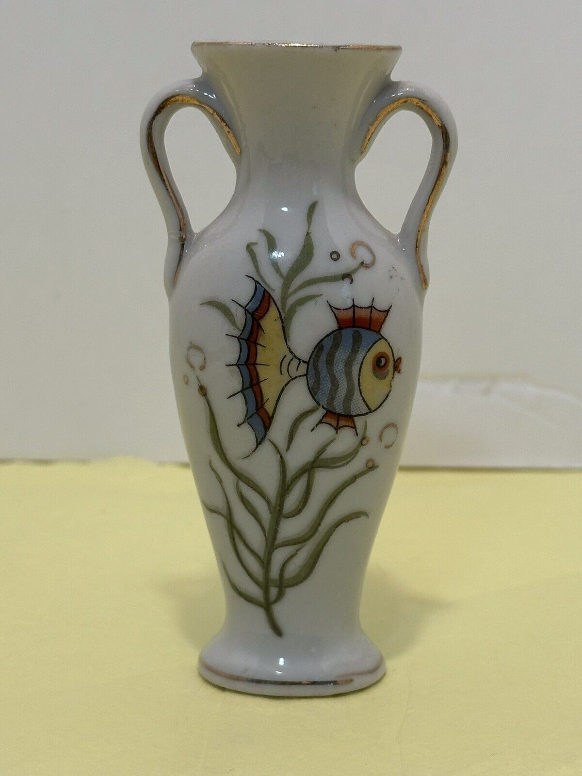Vintage Mini Japanese Bud Vase, a Fish, 4”