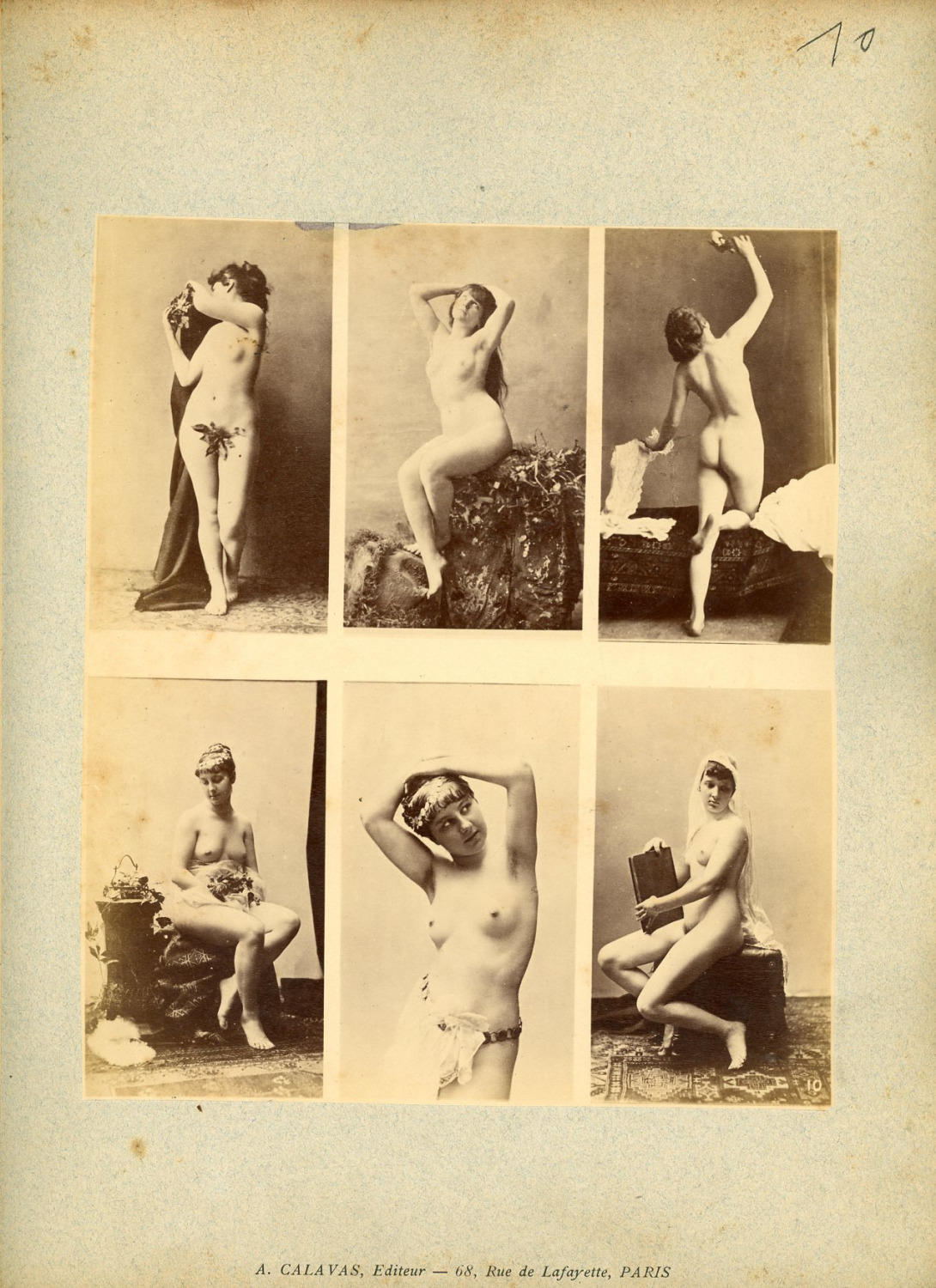 Calavas, nude studies for painter.  Vintage Albumen Print Albumin Print 