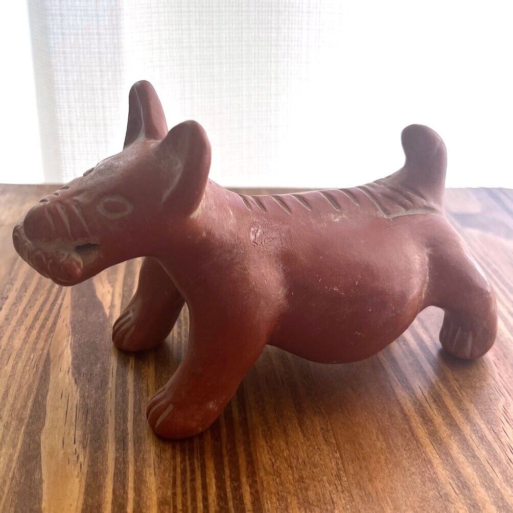  Terracotta Colima Dog with Corn Pottery  Mexico 