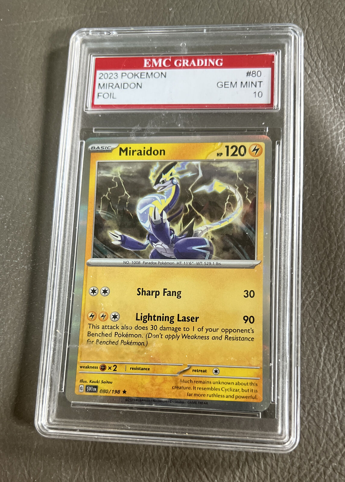 2023 Pokemon Miraidon Card 80/198 Graded Gem Mint 10 Plastic Encased