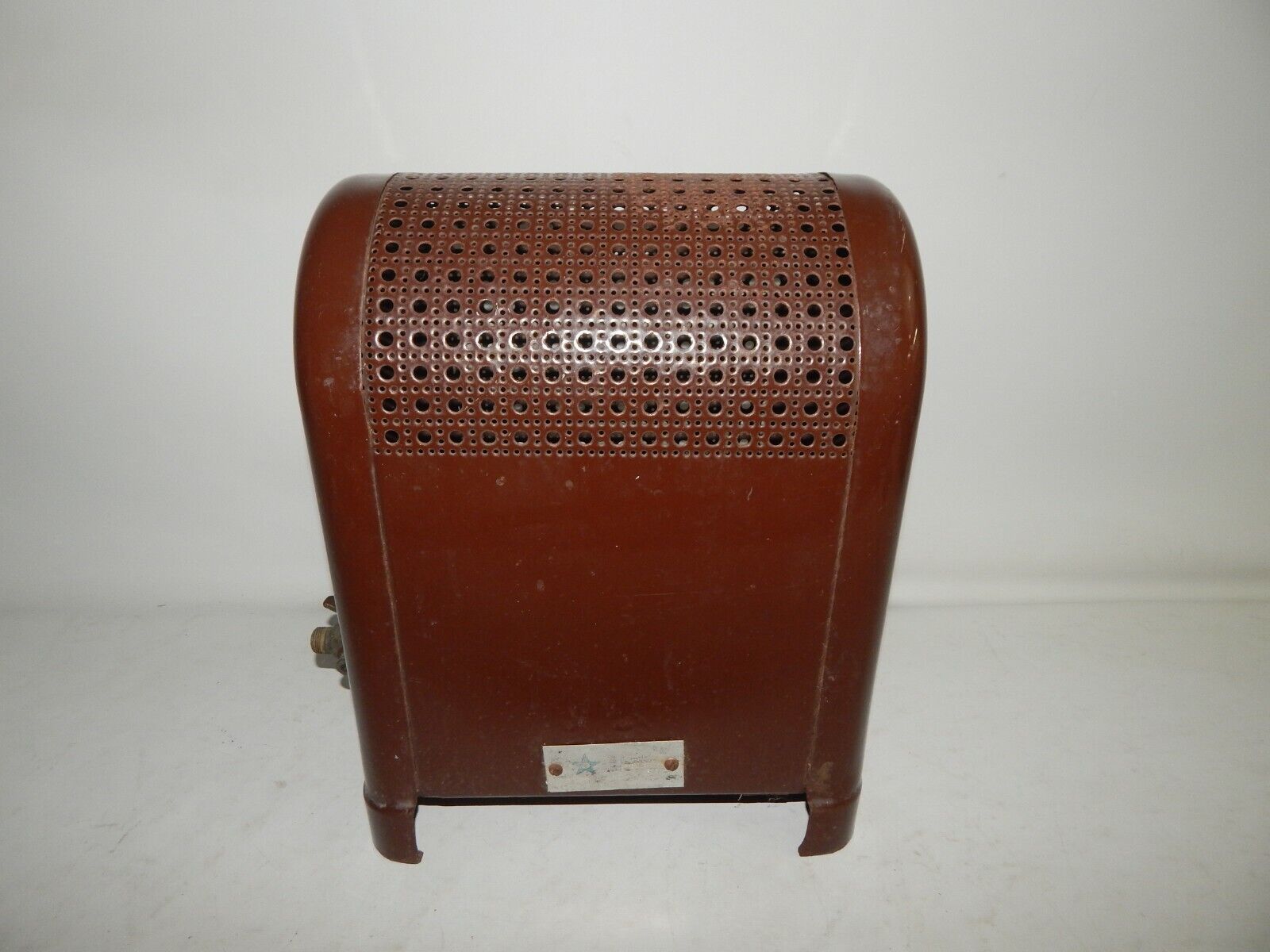 Vintage Brown Metal Heater Boiler Water Lace Design Unknown Maker Decorative