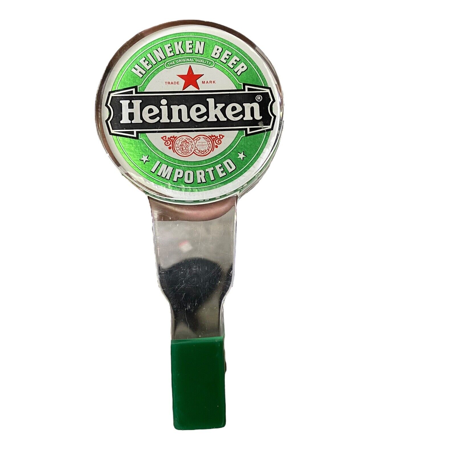 Heineken Draft Beer Red Star Double Sided Logo Beer Tap Handle Knob