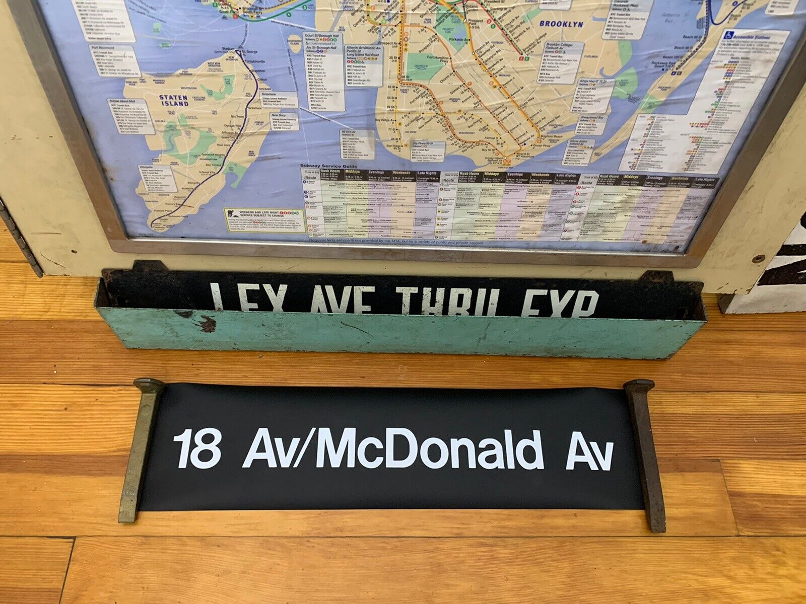 NY NYC SUBWAY 1 LINE ROLL SIGN 18TH MCDONALD AVENUE BROOKLYN IND CULVER BOROUGH