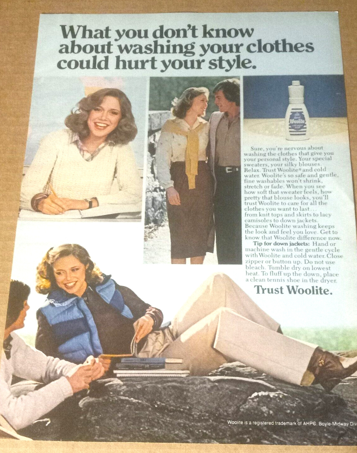 1979 print ad page - Woolite Laundry soap - JAYNE MODEAN - vintage Advertising